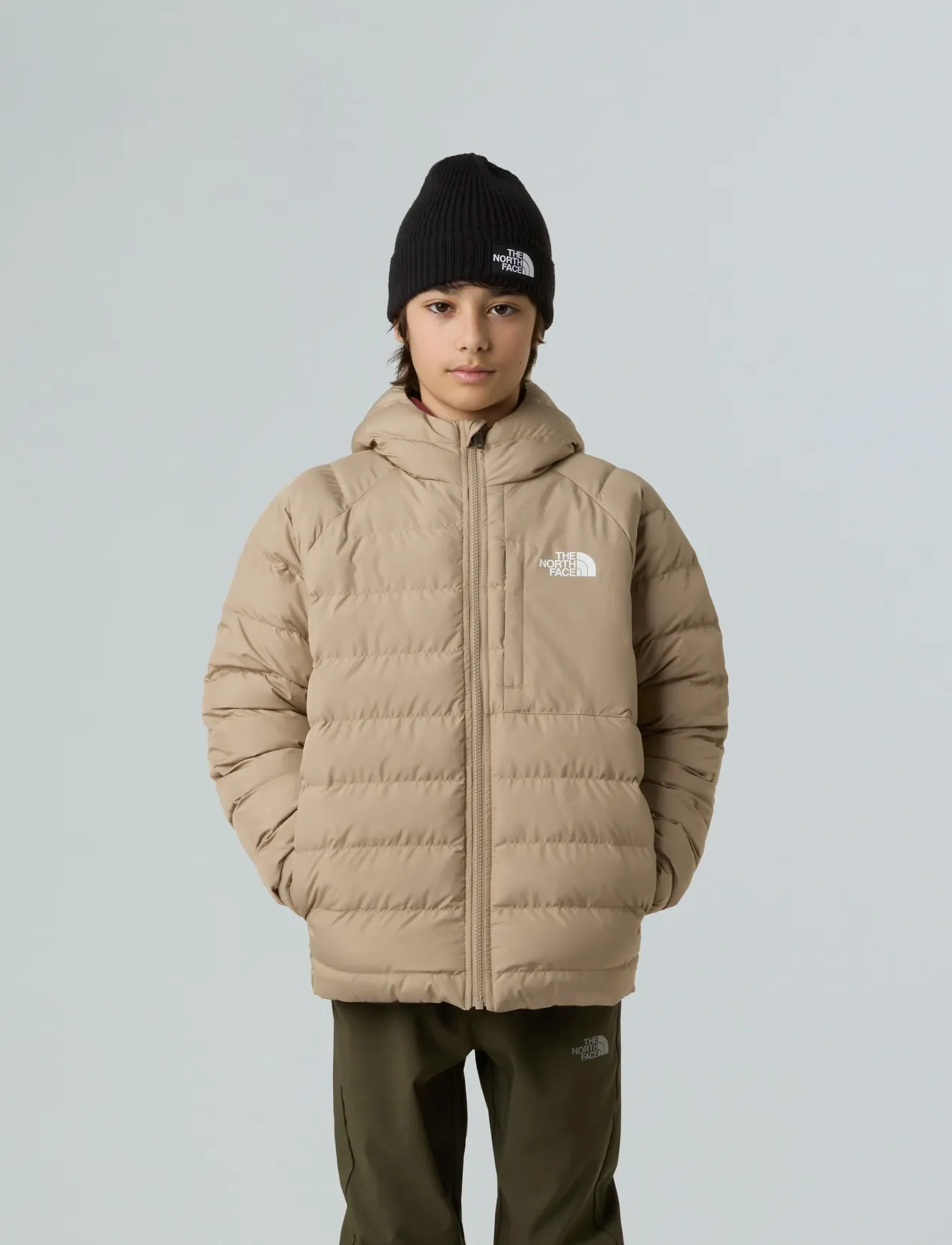 The North Face B Reversible Perrito Hooded Jacket, 130-141, Jackets & Coats, Beige - Puffer Padded, Kinder