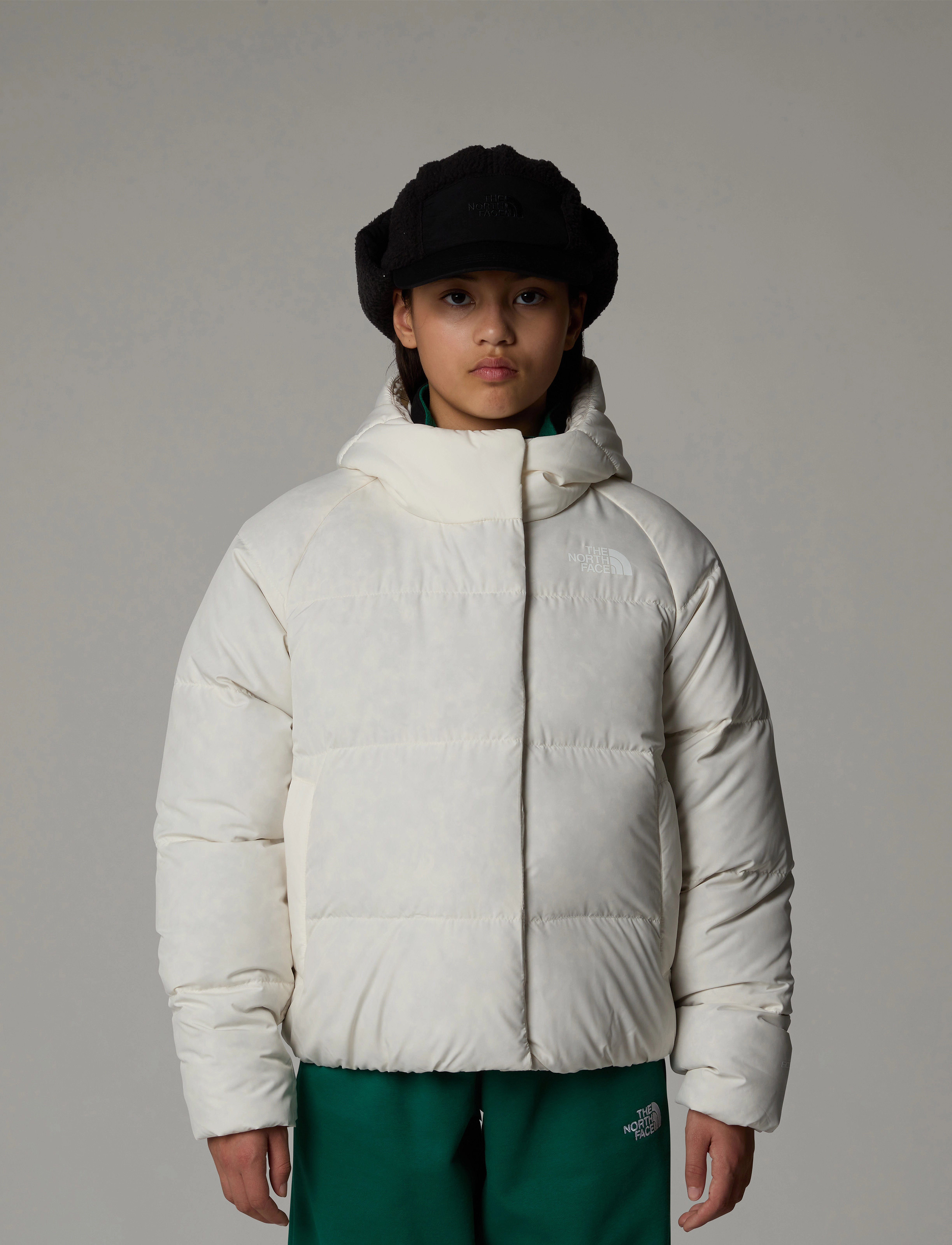 The North Face G North Down Hooded Jacket, 117-122, White, Jakker Og Frakker > Puffer Og Vatterede, Børn