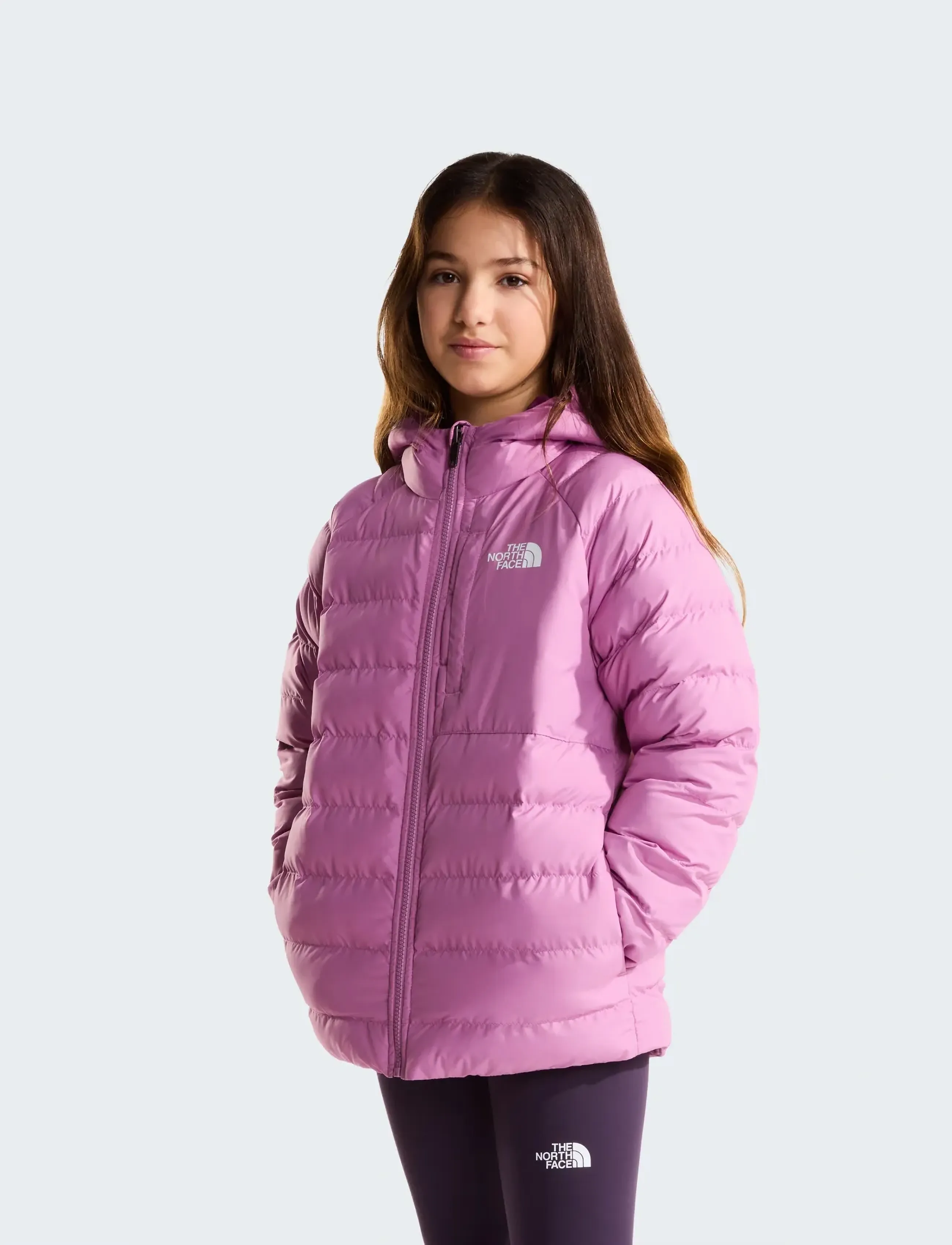 The North Face G Reversible Perrito Hooded Jacket, M, Snow-ski Clothing, Lila - Kinder