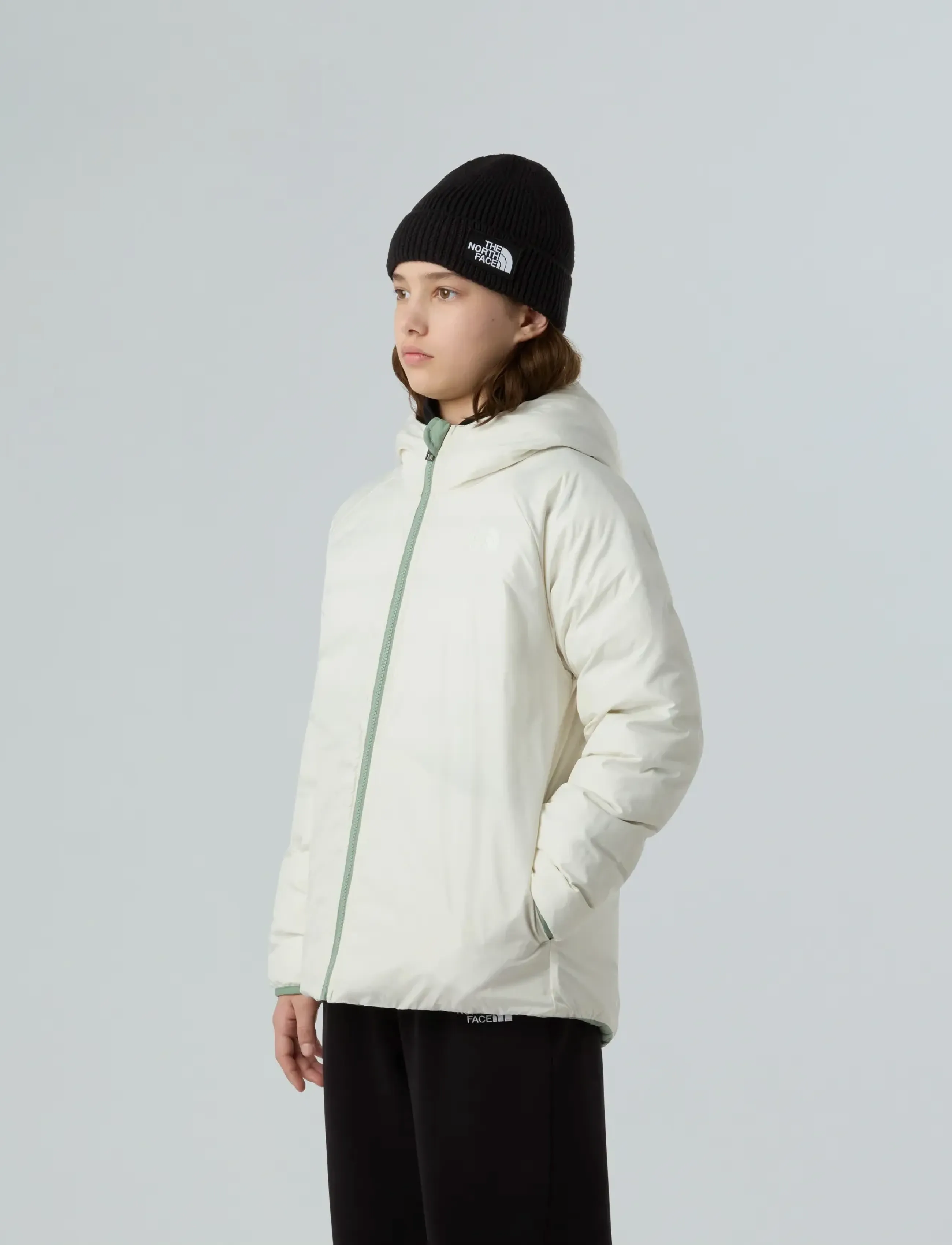 The North Face - G REVERSIBLE PERRITO HOODED JACKET - skíðajakkar - slate moss - 4