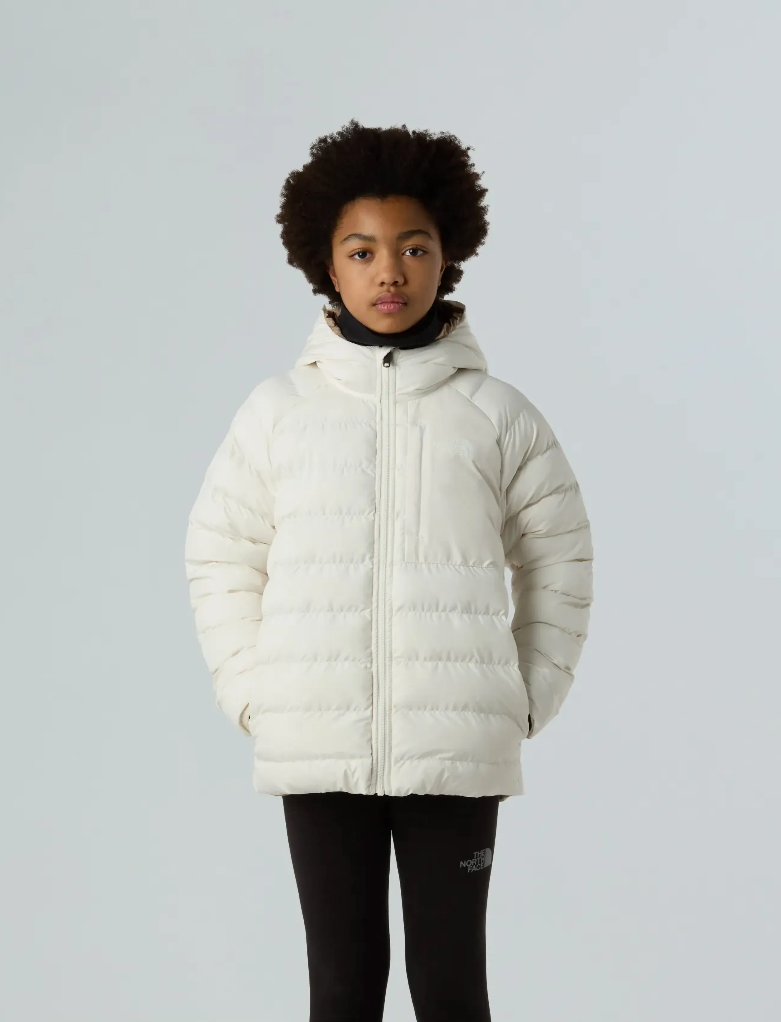 The North Face G Reversible Perrito Hooded Jacket, 117-122, Cream, Sneskibeklædning > Sneskijakke, Børn
