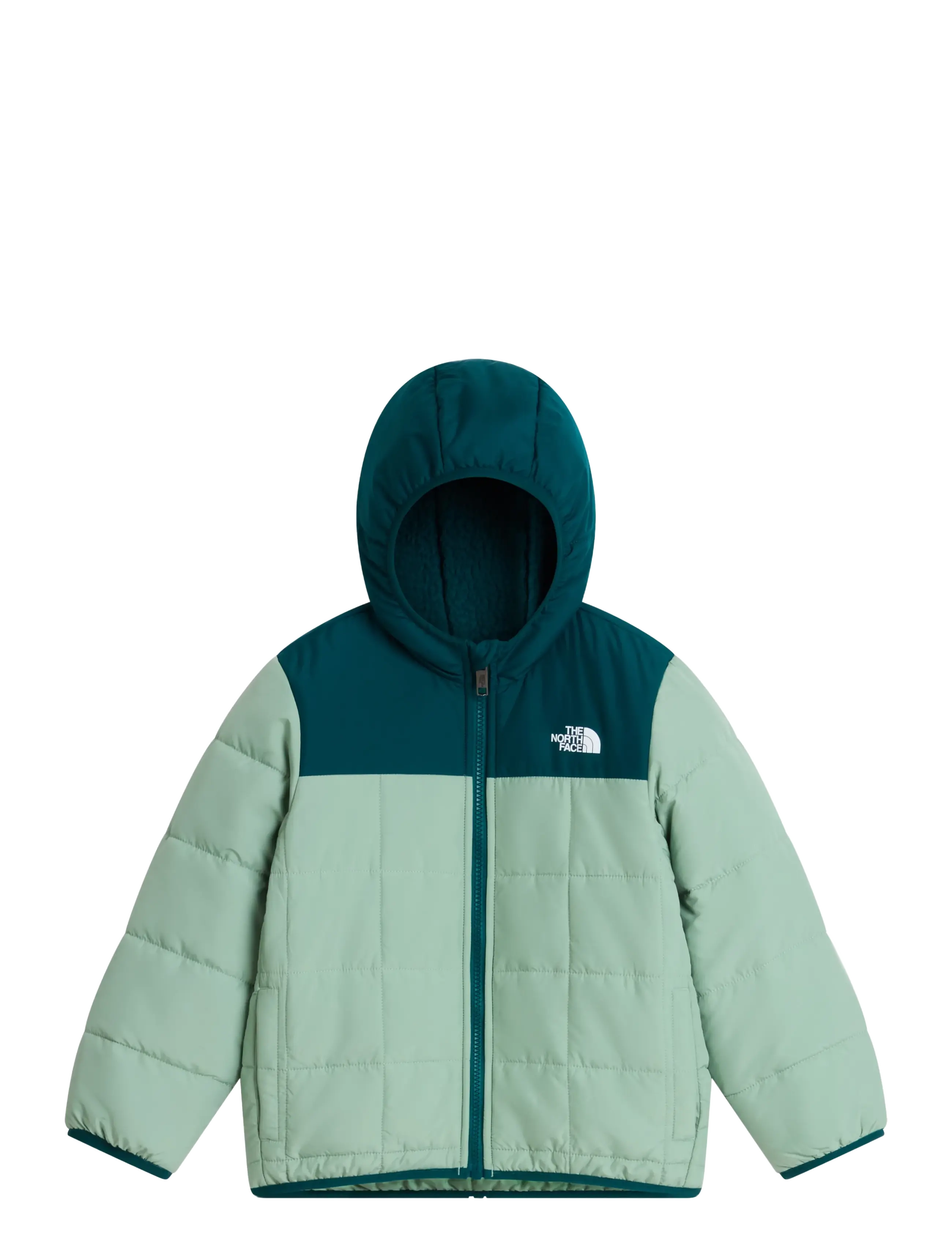 The North Face KID B REVERSIBLE SHASTA F/Z HOODED JACKE - Quiltede jakker - SLATE MOSS/PACIFIC TEAL / green