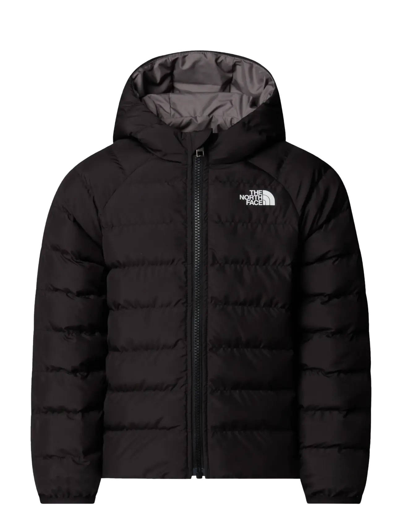 The North Face KID REVERSIBLE PERRITO HOODED JACKET - Winterjacke - TNF BLACK/SMOKED PEARL / black