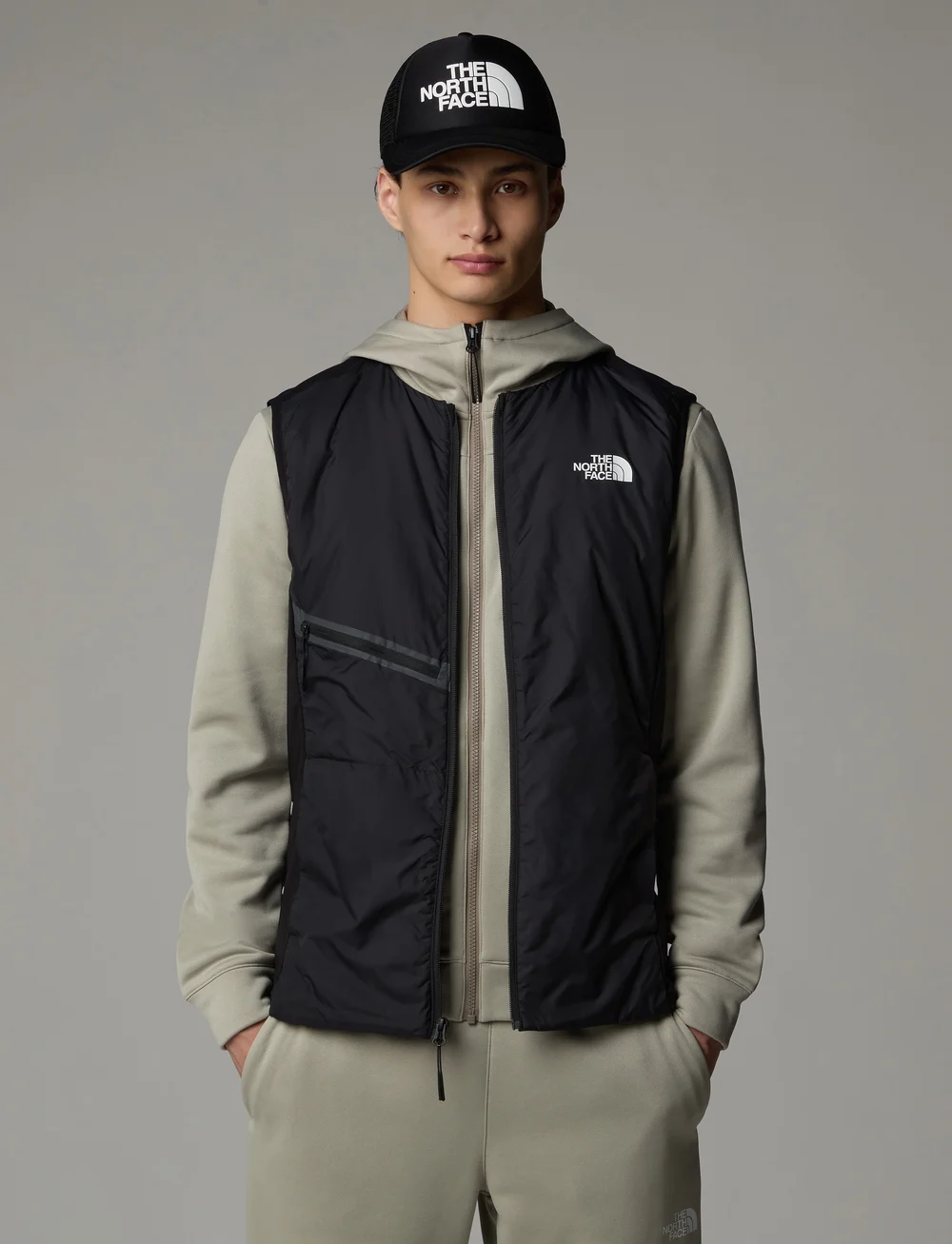 Black gilet north face sales