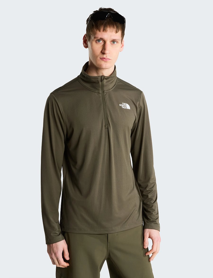 The North Face - M 24/7 1/4 ZIP TEE - fleece & midlayer - new taupe green - 0