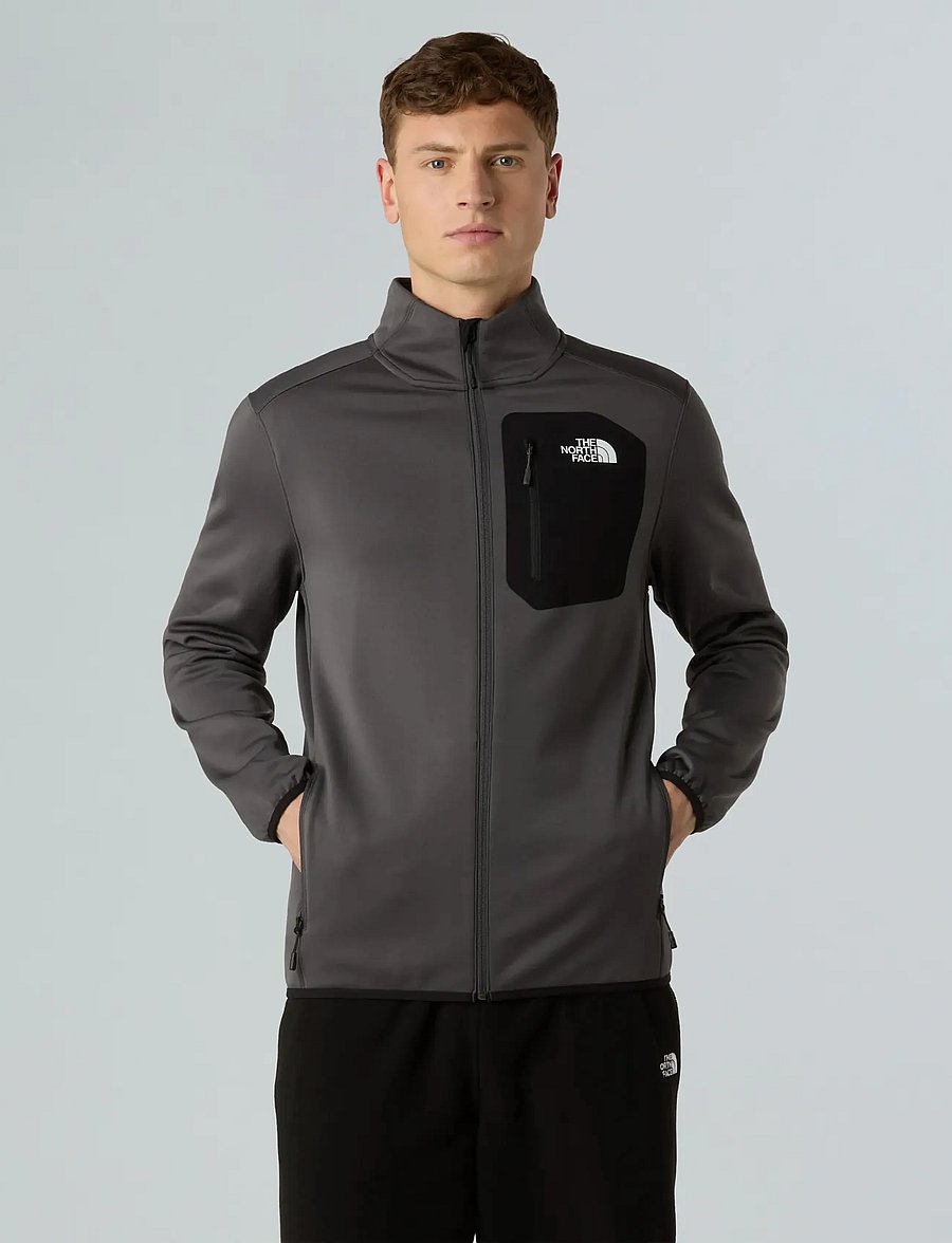The North Face - M CREST FULL ZIP JACKET - fleece & midlayer - anthracite grey/tnf bla - 0