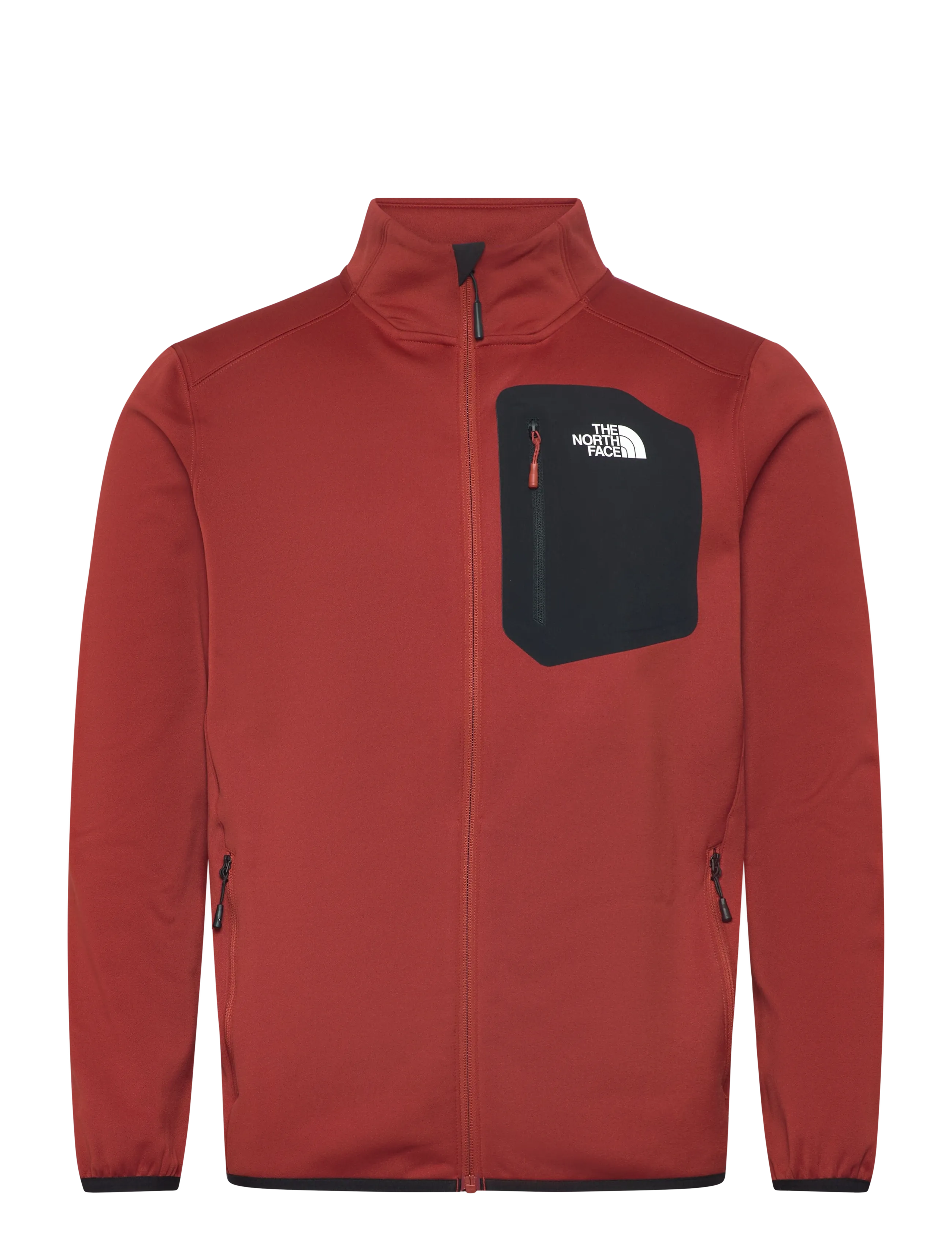 The North Face M CREST FZ - The North Face - IRON CLAY/TNF BLACK / red