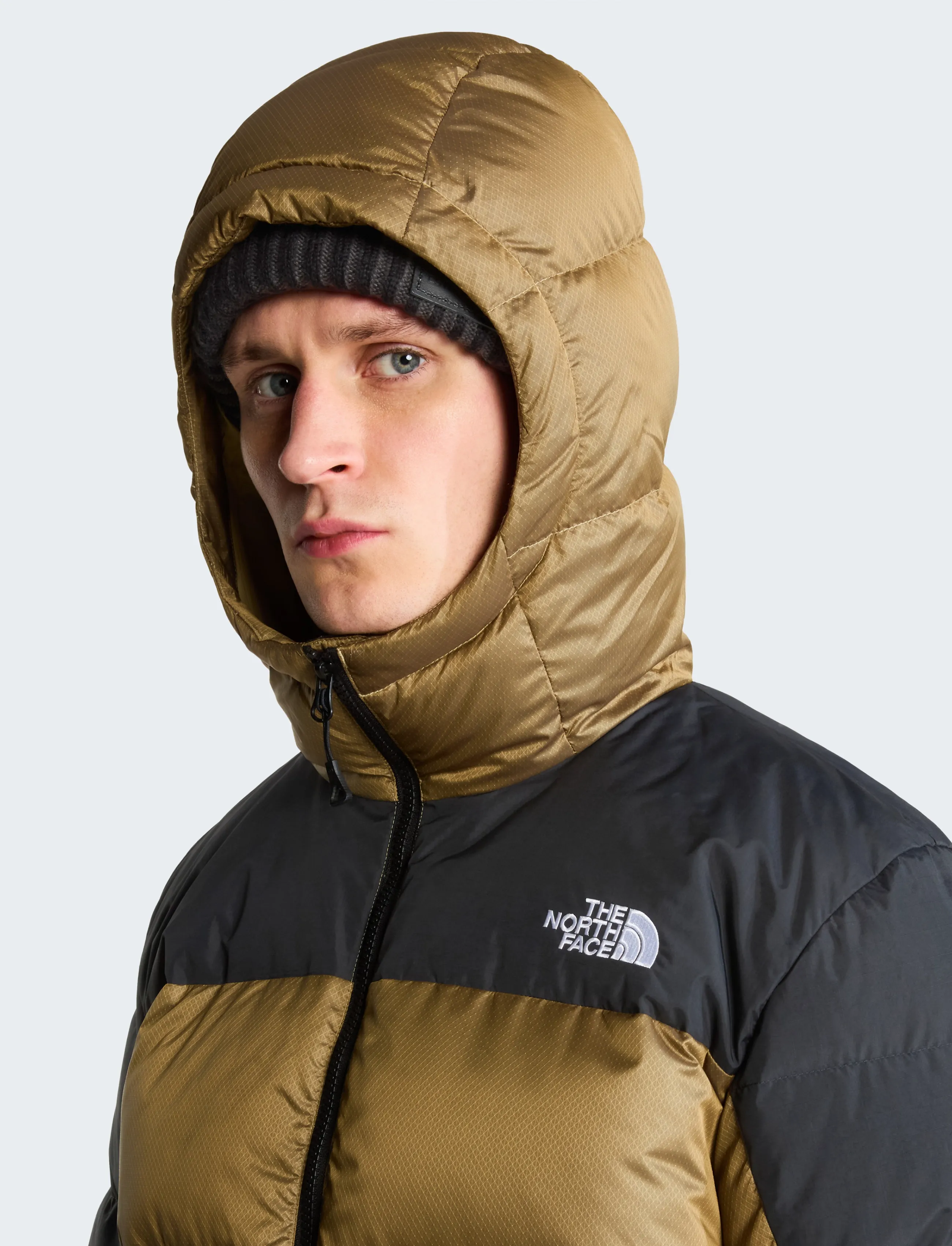 The North Face M DIABLO DOWN 2.0 HOODIE - Clothing - KHAKI STONE BLACK HEATH / khaki/green