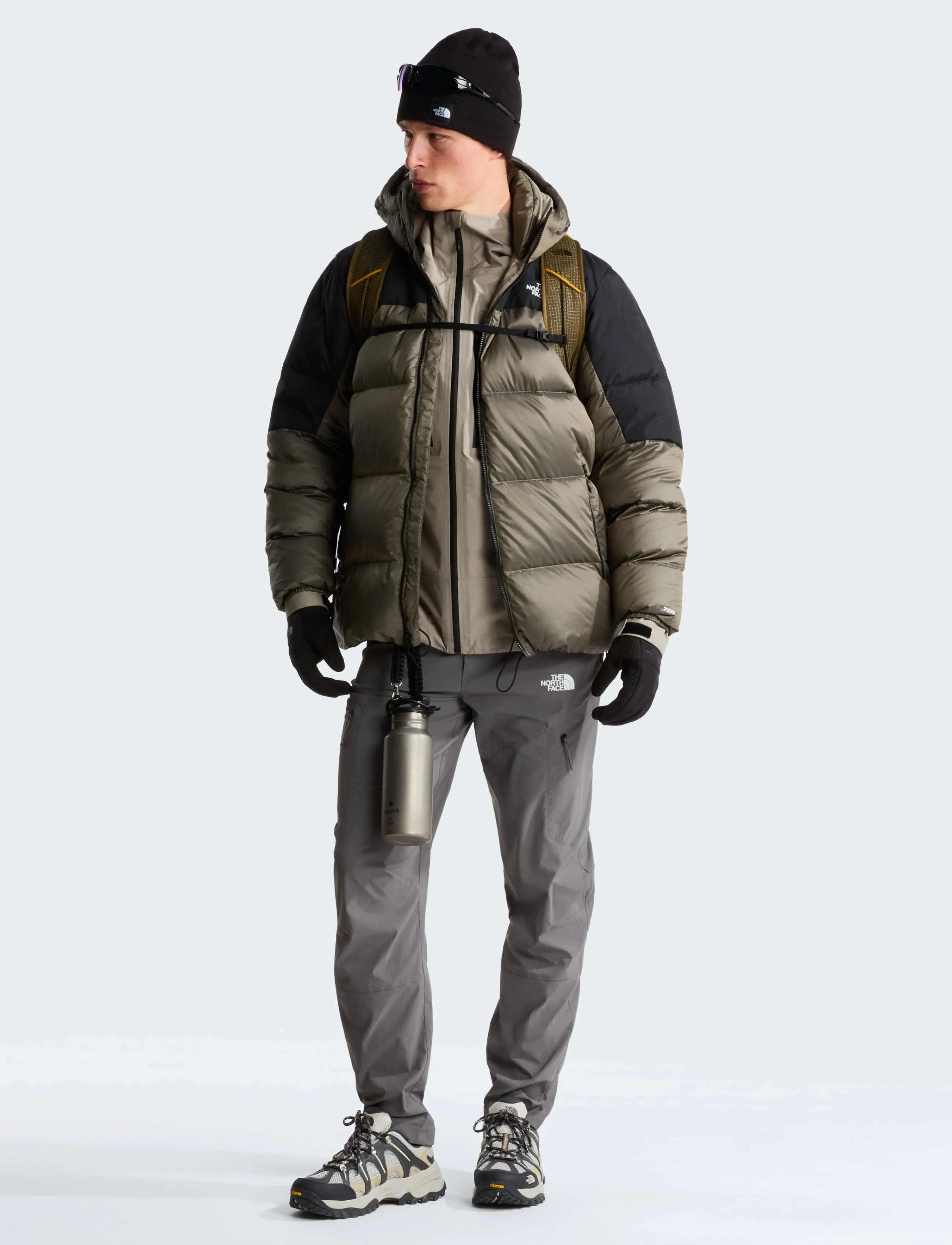 The North Face - M DIABLO DOWN 2.0 HOODIE - sulejoped ja voodriga joped - stone slab black heathe - 3