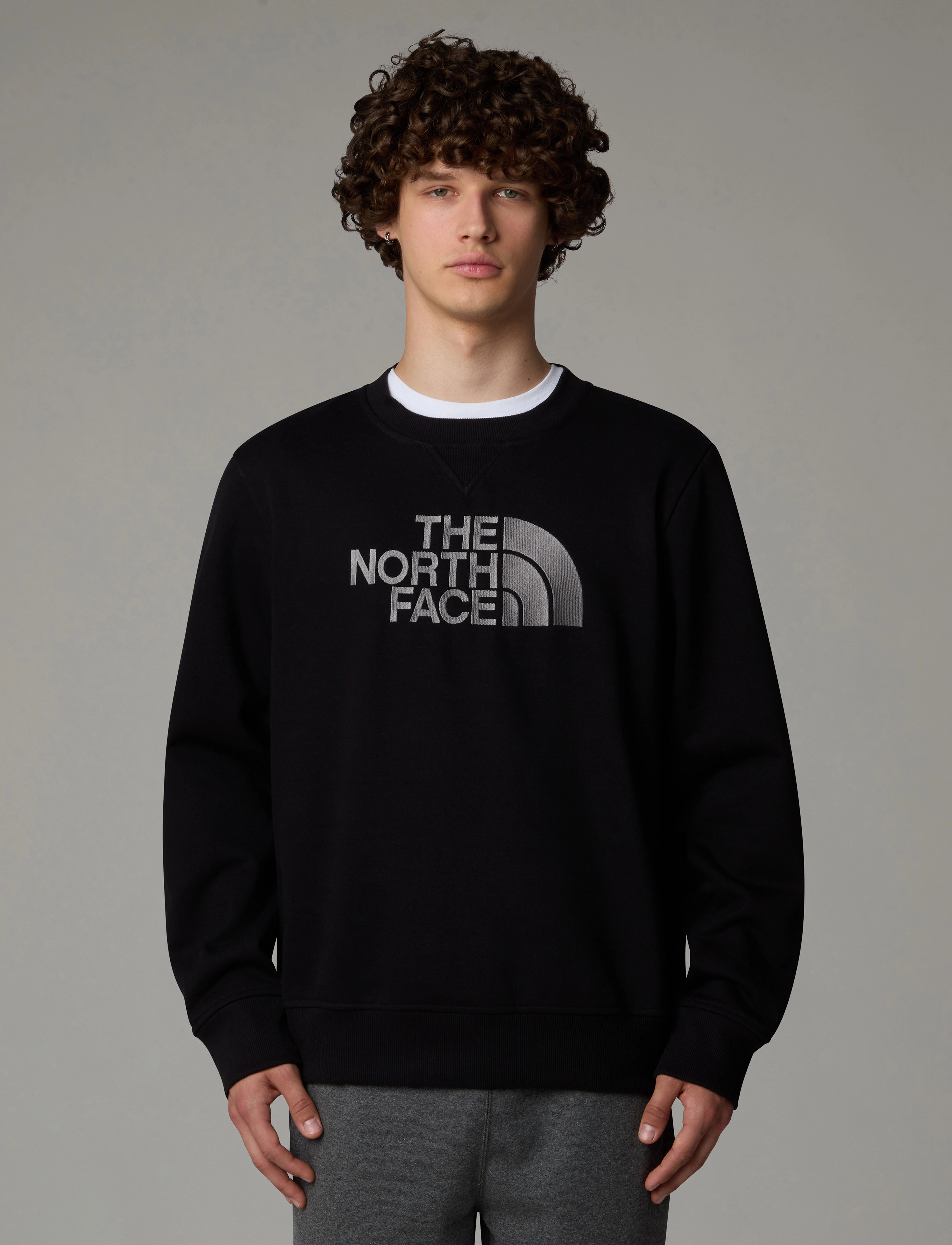 The North Face M Drew Peak Regular Crew, Mænd, Rundhals Sweatshirt, Sort, Str: XS