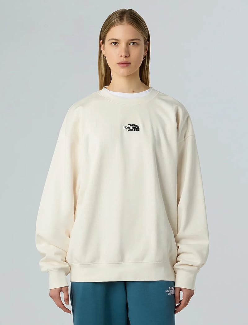 The North Face - W ESSENTIAL OVERSIZE CREW - oberteile - white dune - 0