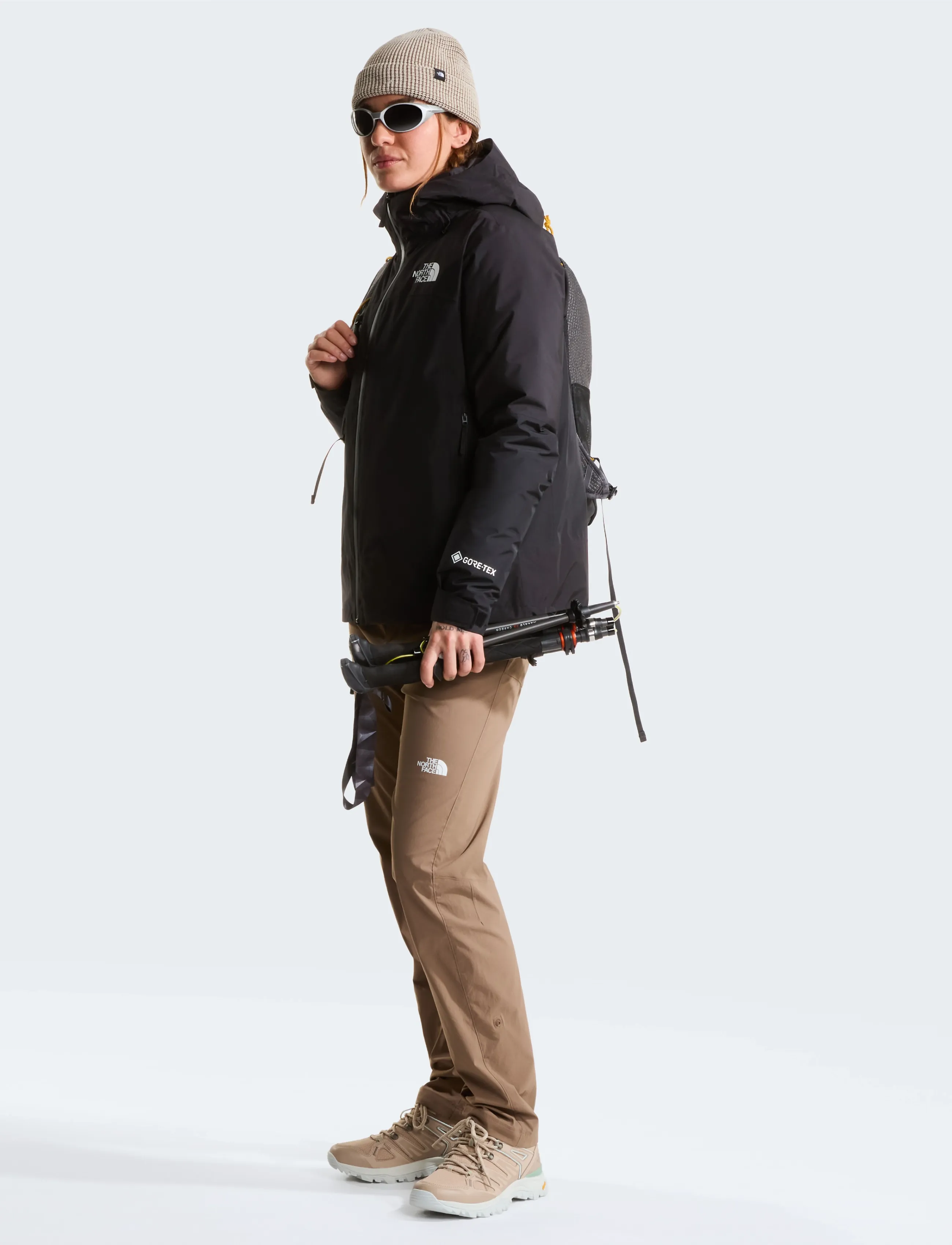 The North Face - W HEDGEHOG GORE-TEX - matka- ja kõndimisjalatsid - timeless taupe/pearl st - 3