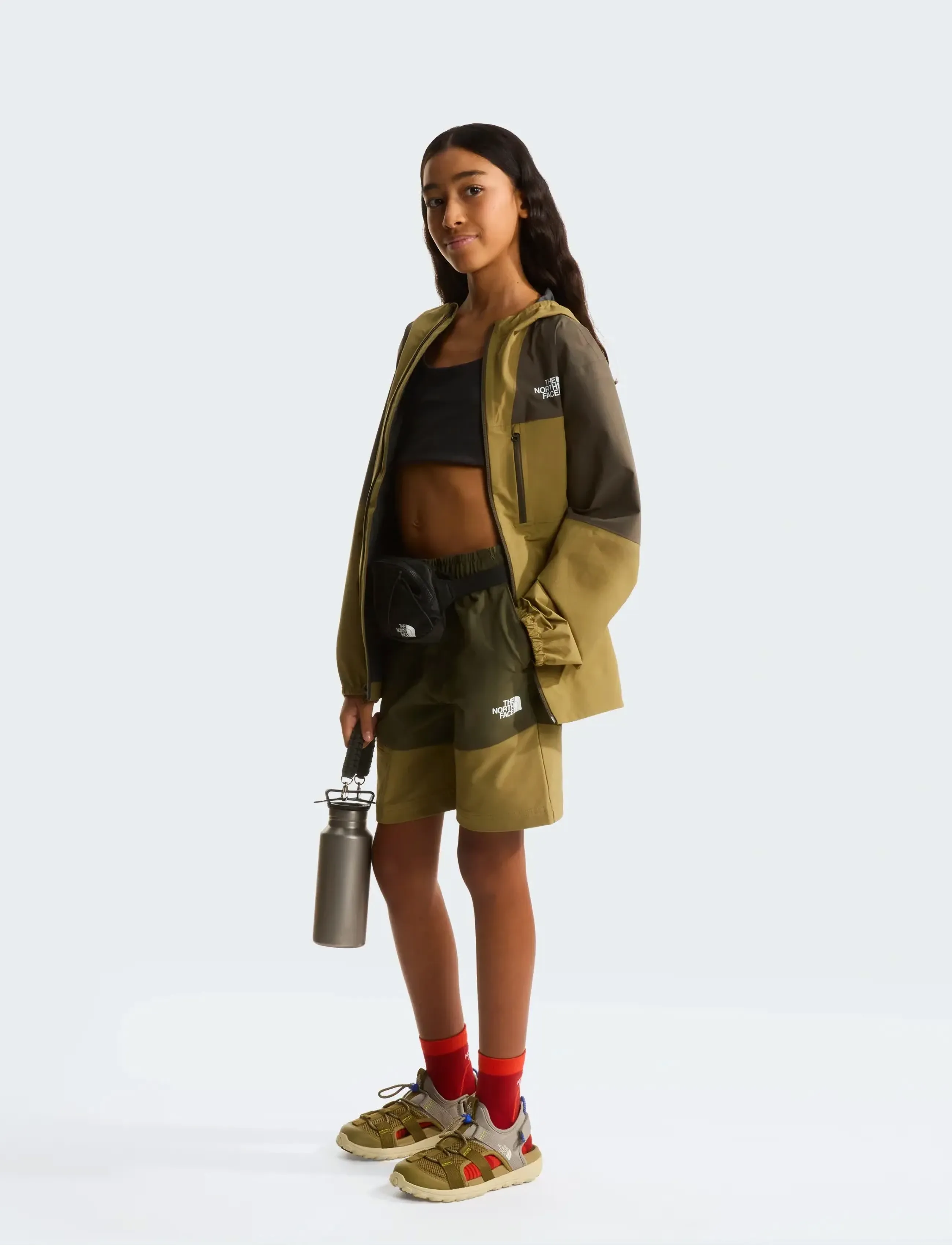 The North Face - TEEN HIKE PACKABLE SHELL - tuule- ja vihmajakid - new taupe green/cedar - 3
