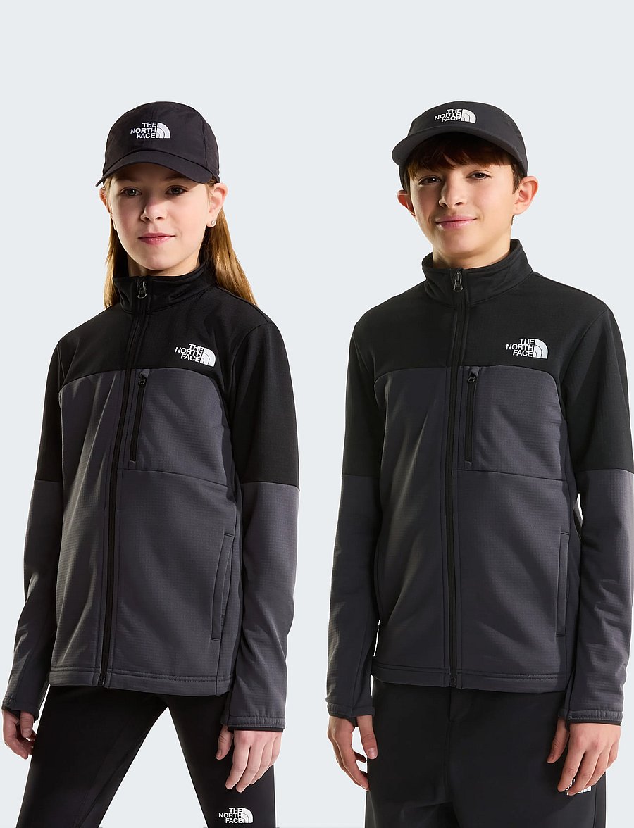 The North Face - TEEN HIKE MIDLAYER FZ - outdoor - anthracite grey/tnf bla - 0