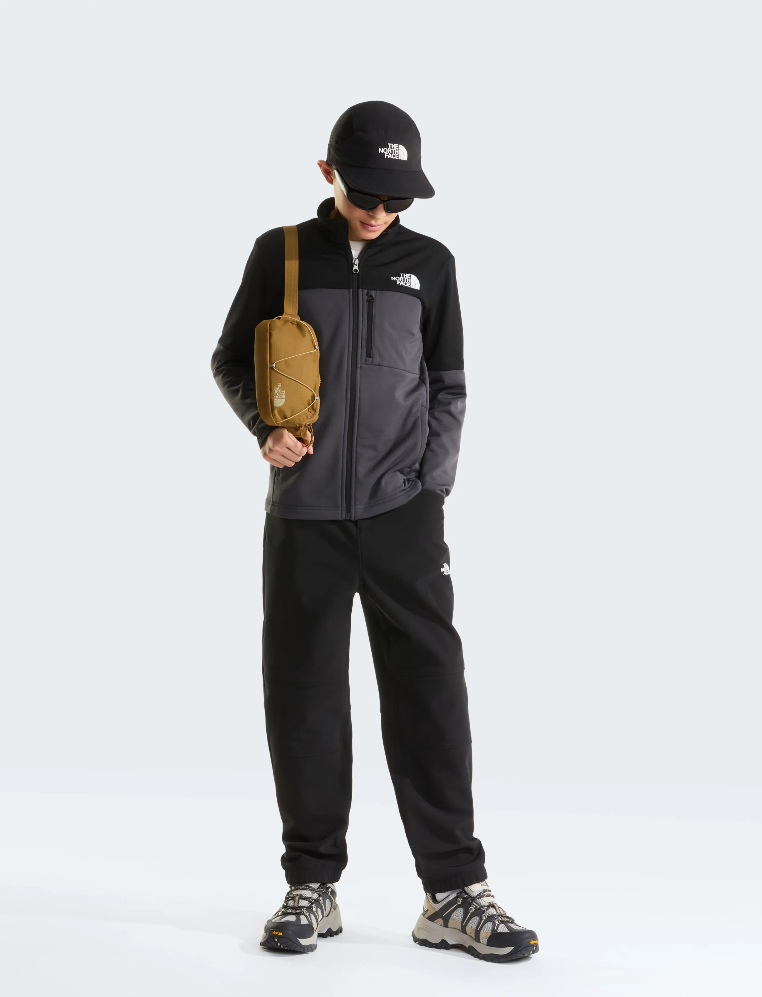 The North Face - TEEN HIKE MIDLAYER FZ - outerwear - anthracite grey/tnf bla - 3