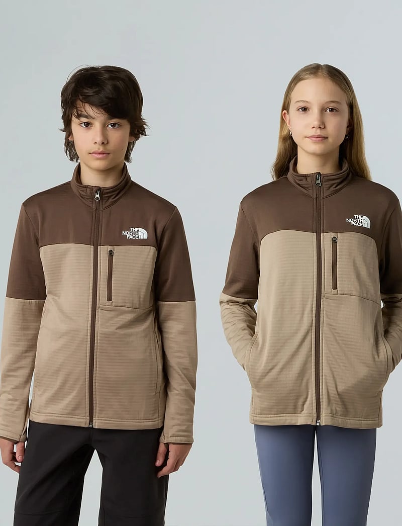 The North Face - TEEN HIKE MIDLAYER FZ - ytterkläder - mushroom grey/smokey br - 0