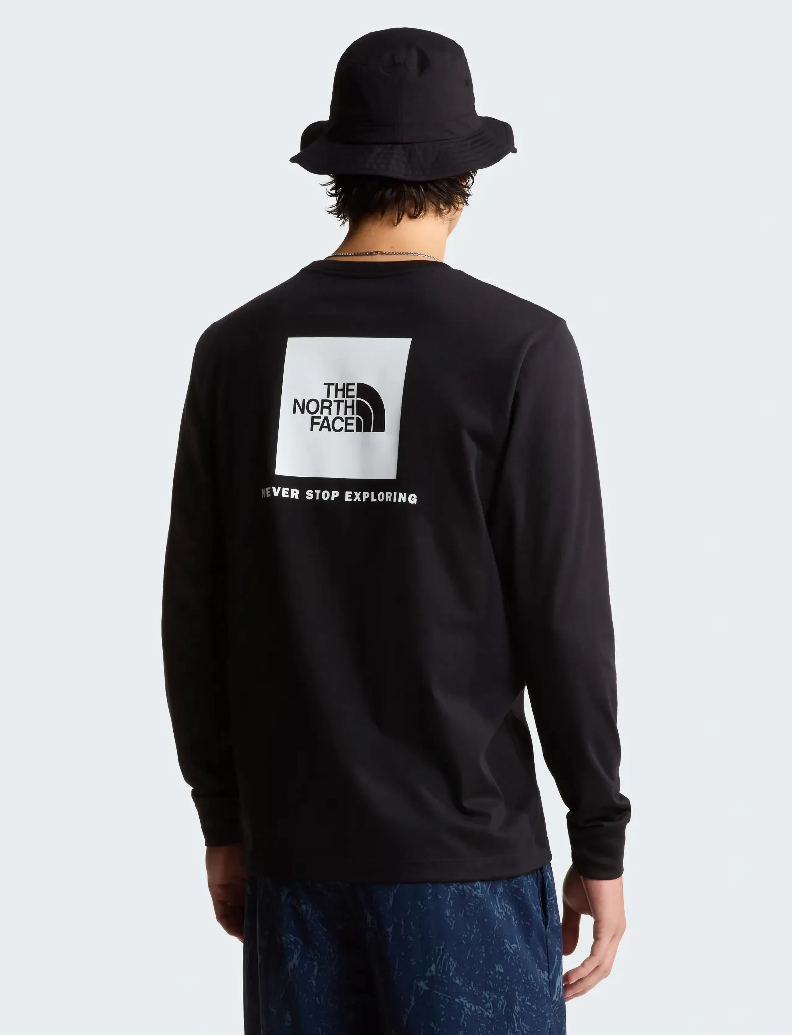 The North Face M EVOLUTION BOX NSE REGULAR LONG SLEEVE - T-Shirts - TNF BLACK/TNF WHITE / black