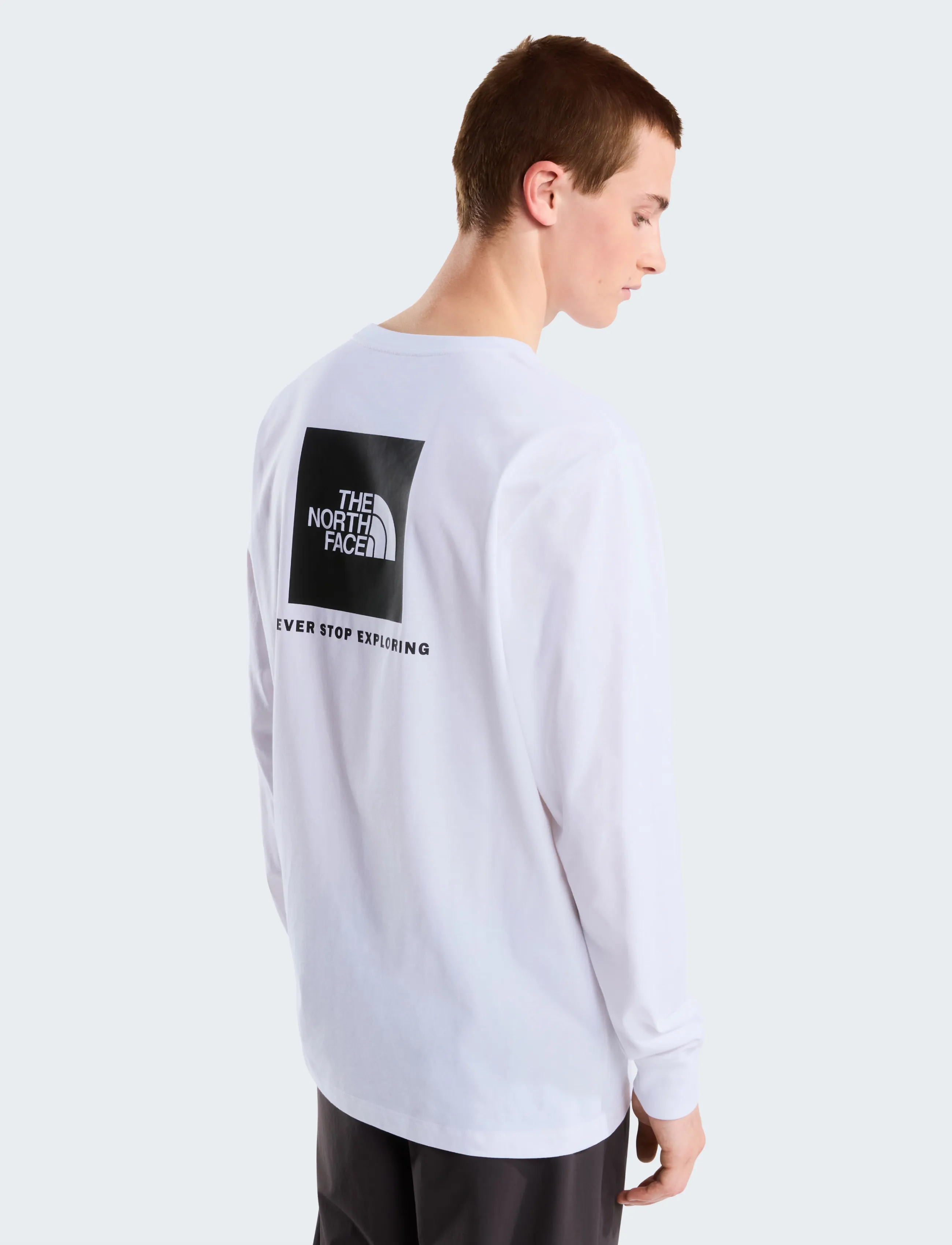 The North Face M Evolution Box Nse Regular Long Sleeve, M, White, Sport Overdele > Sport Long Sleeved Overdele, Herre