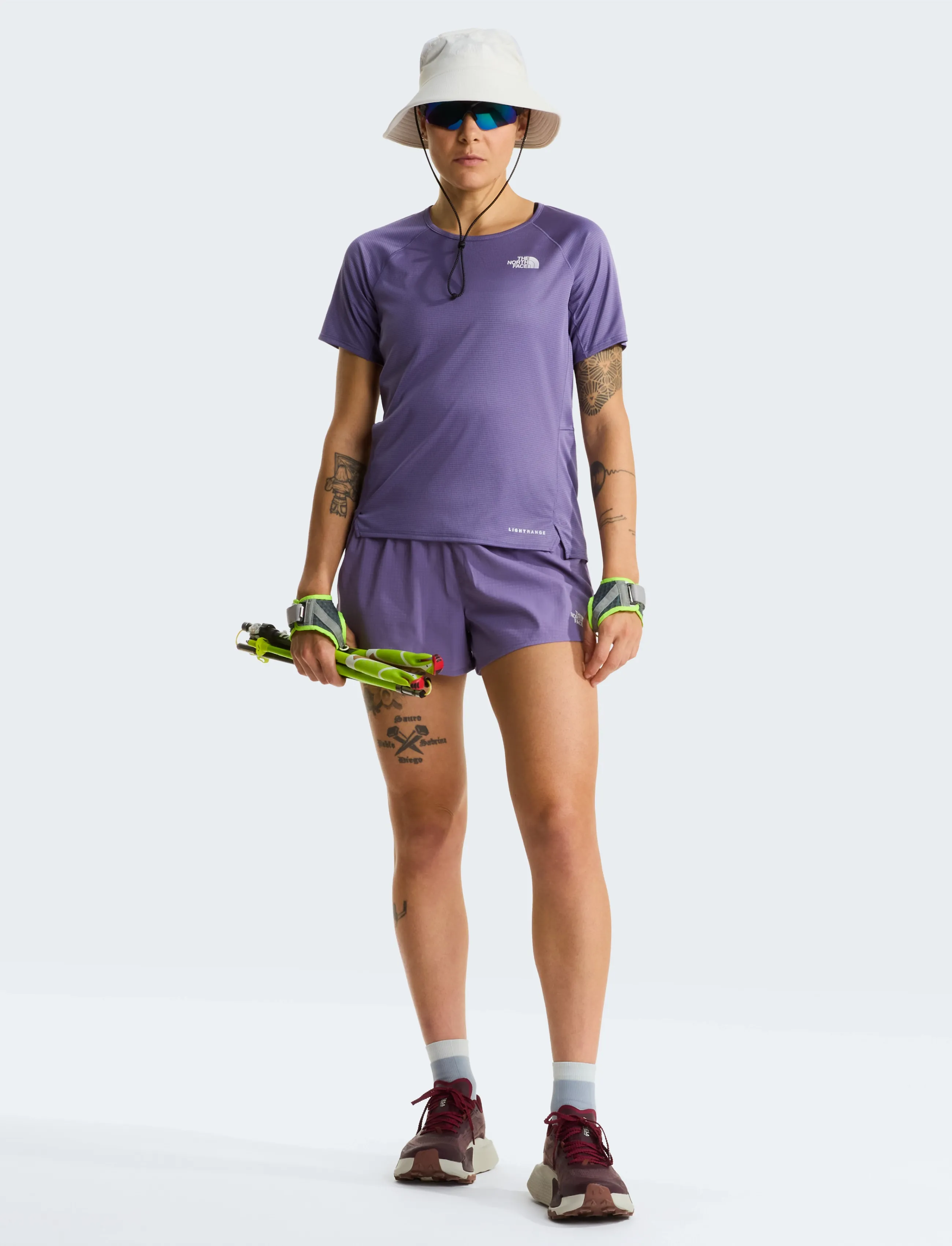 The North Face - W SUNRISER SS - t-shirts - grounded plum - 2