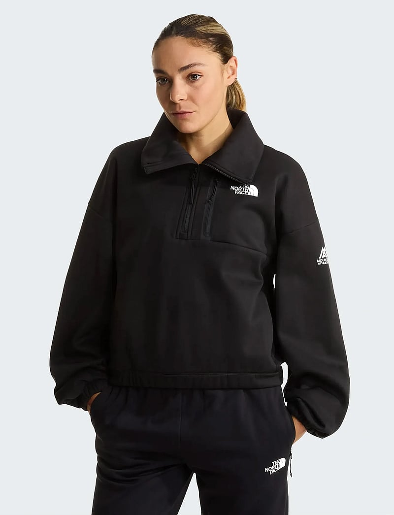 The North Face - W MA FLEECE INTEREST 1/4 ZIP - hauts - black - 0