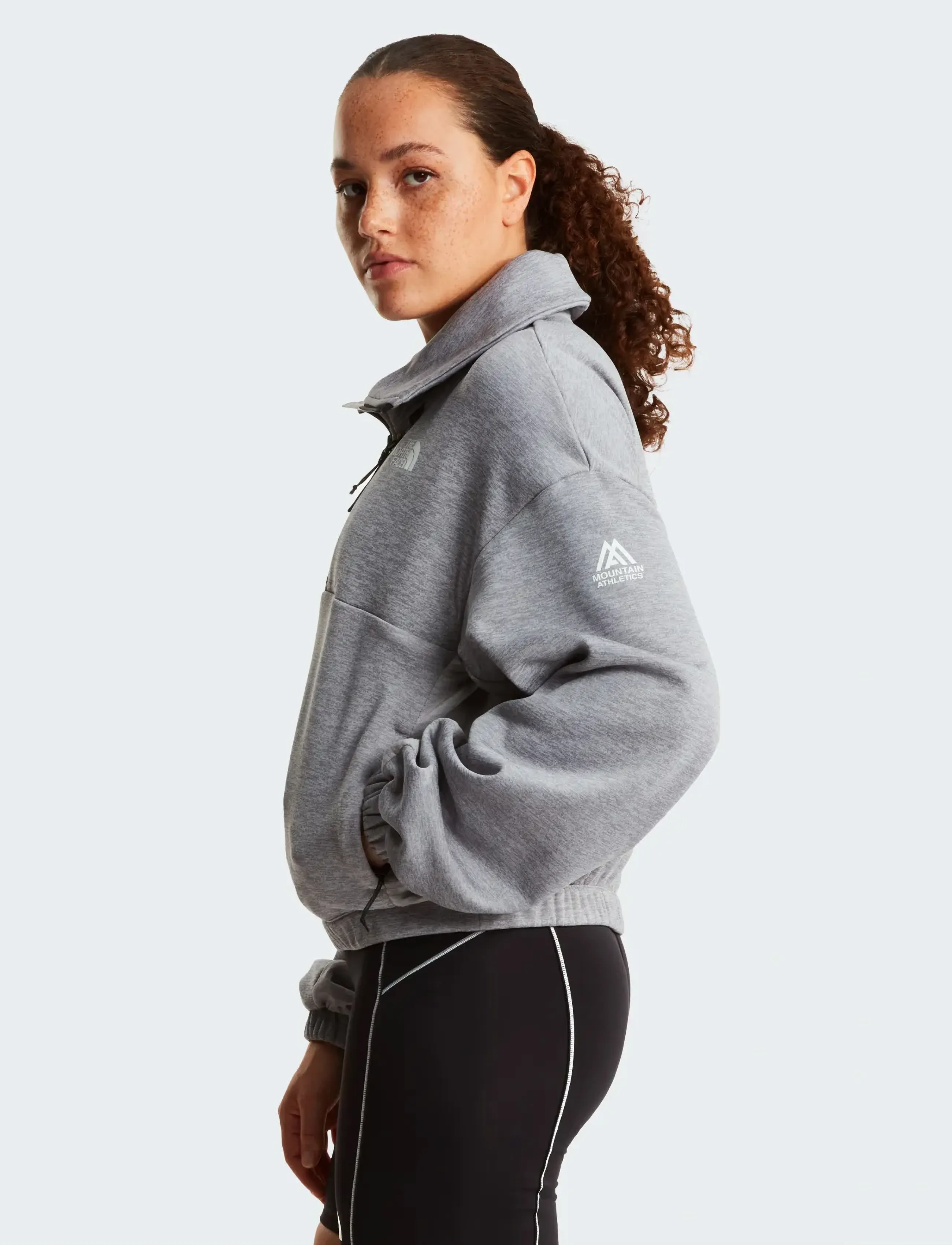 The North Face - W MA FLEECE INTEREST 1/4 ZIP - overdele - tnf pale grey heather/m - 4