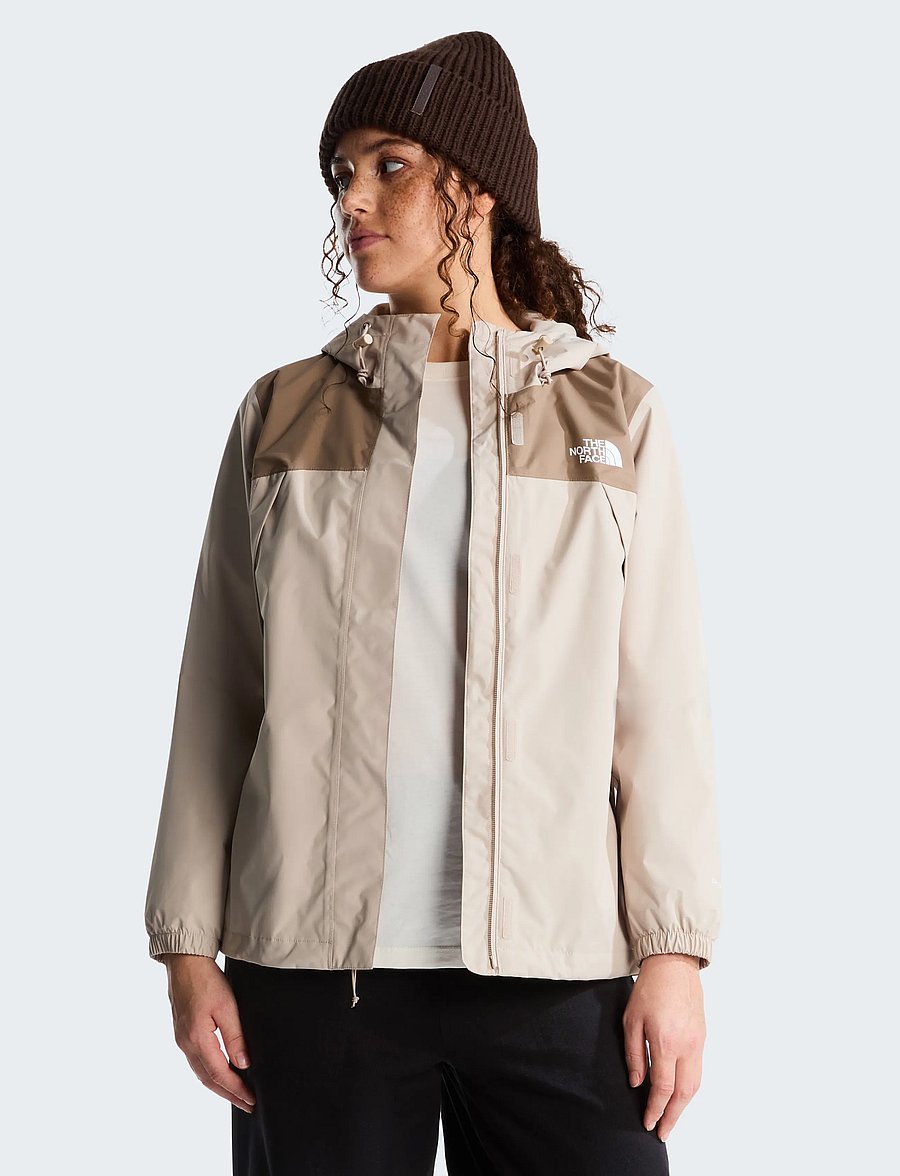 The North Face - W ANTORA RAIN JACKET - outdoor - timeless taupe/garnet - 0