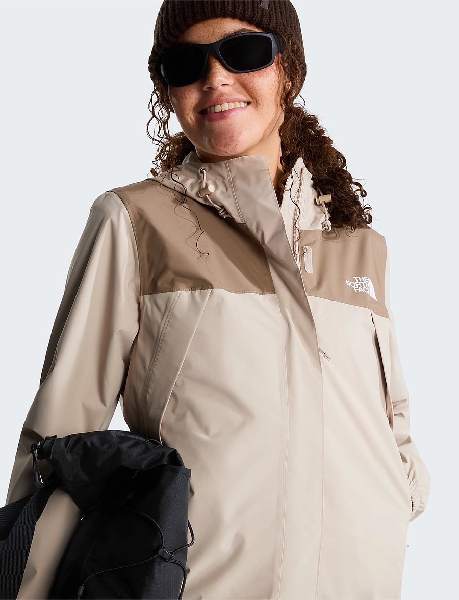 The North Face - W ANTORA RAIN JACKET - outdoor - timeless taupe/garnet - 4