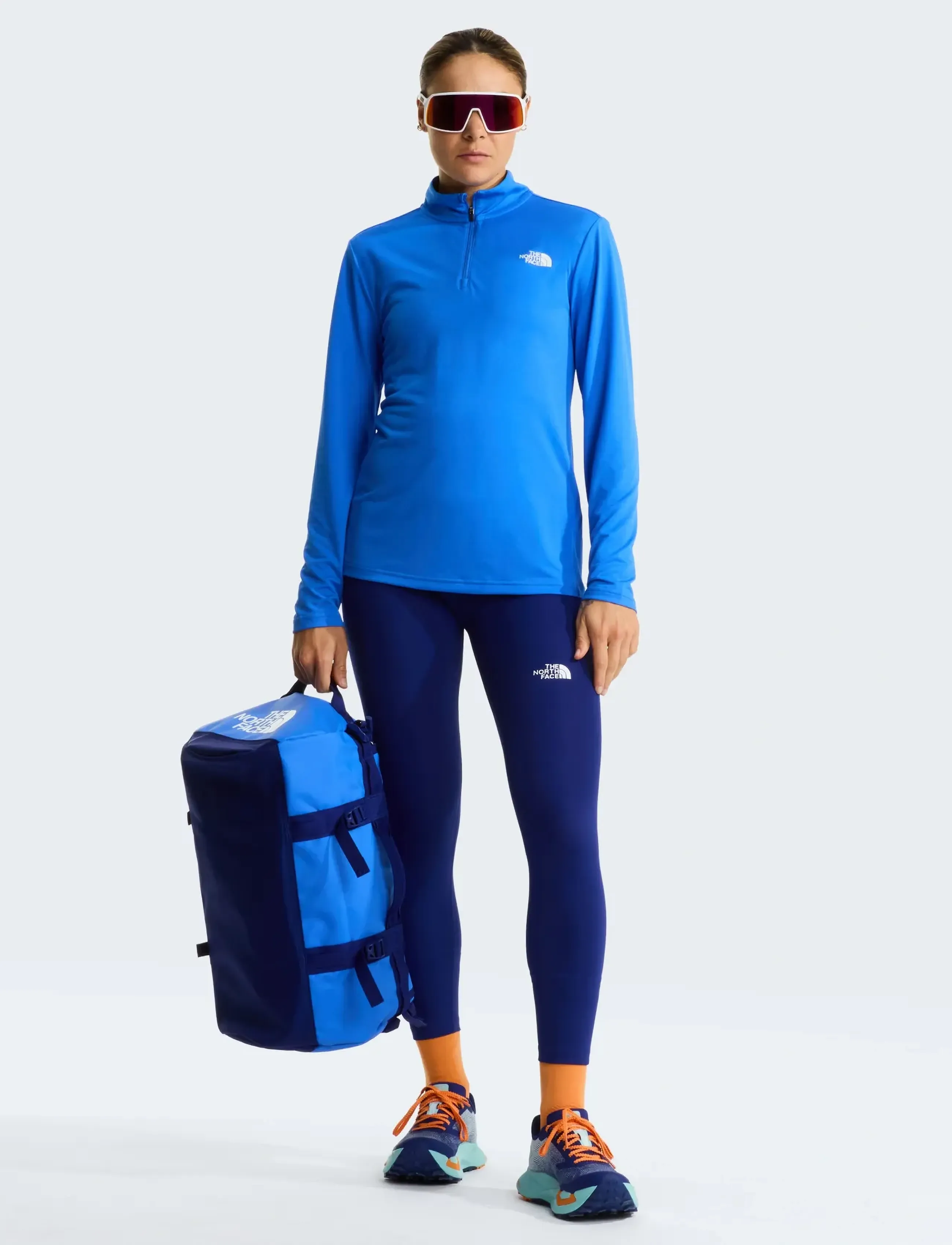 The North Face - W FLEX 1/4 ZIP TEE SLIM - overdele - active blue - 3