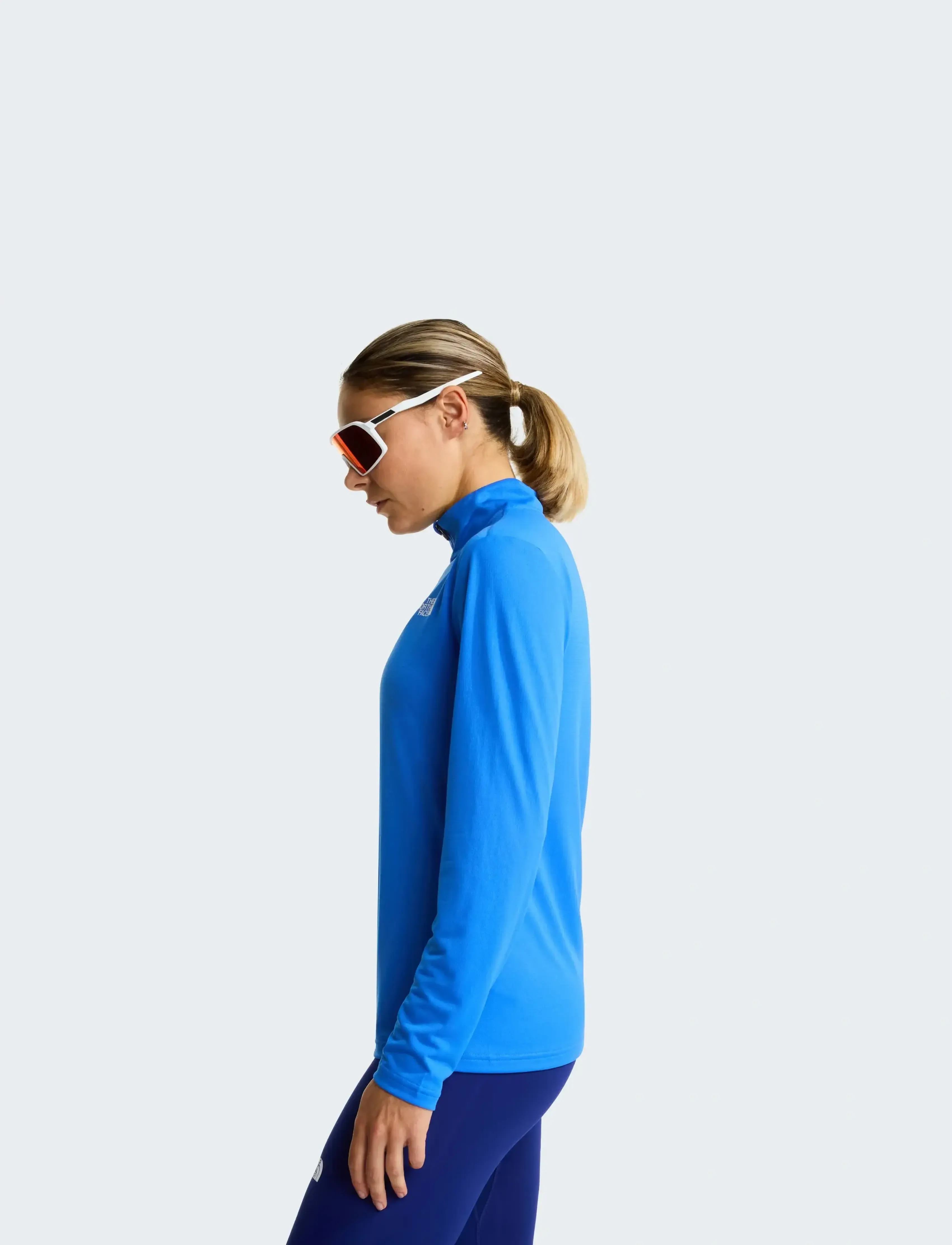 The North Face - W FLEX 1/4 ZIP TEE SLIM - overdele - active blue - 4