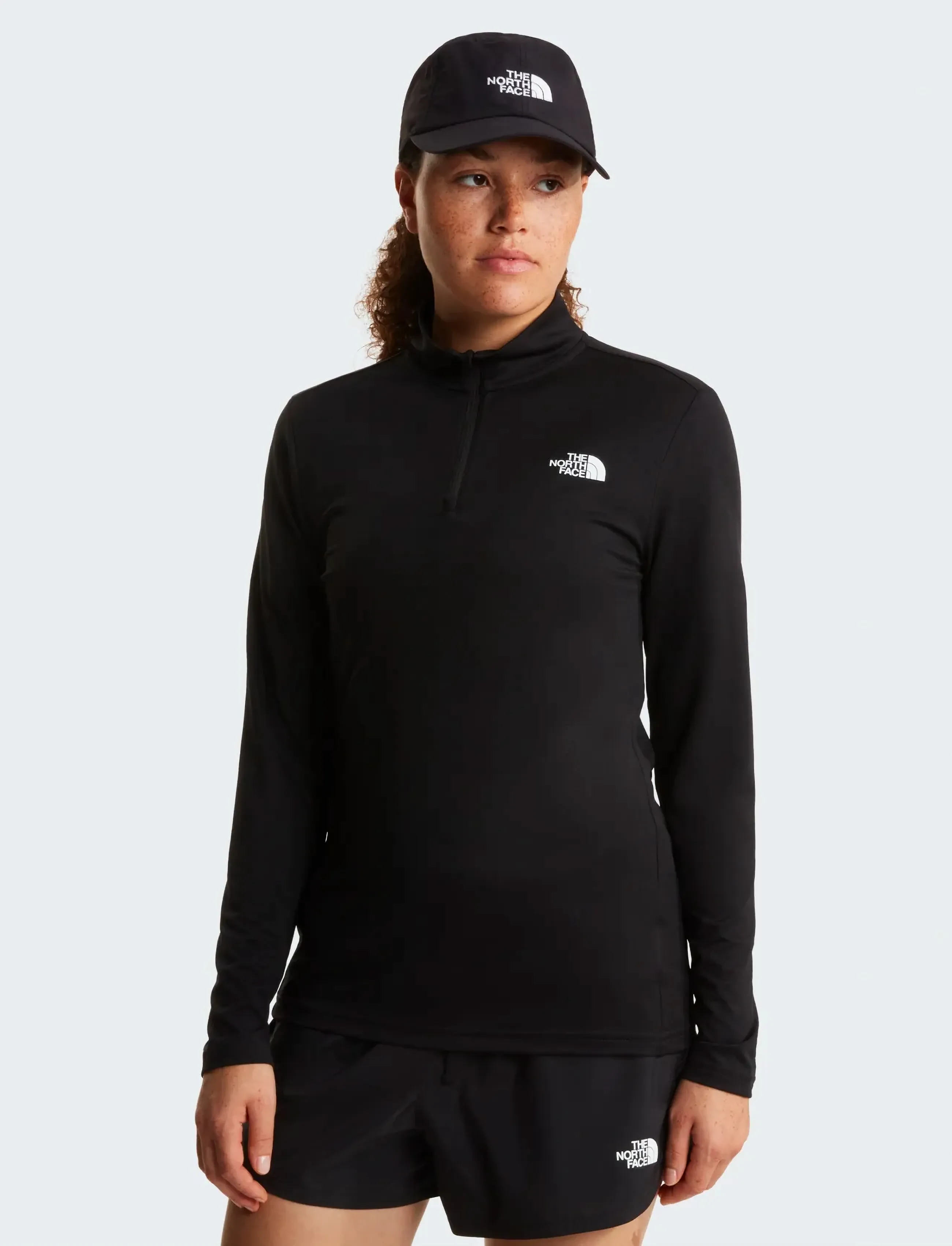 The North Face W FLEX 1/4 ZIP TEE SLIM - Sportstoppe - BLACK / black