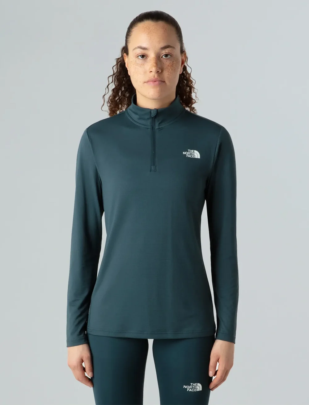 The North Face - W FLEX 1/4 ZIP TEE SLIM - langarmshirts - deep cypress - 0