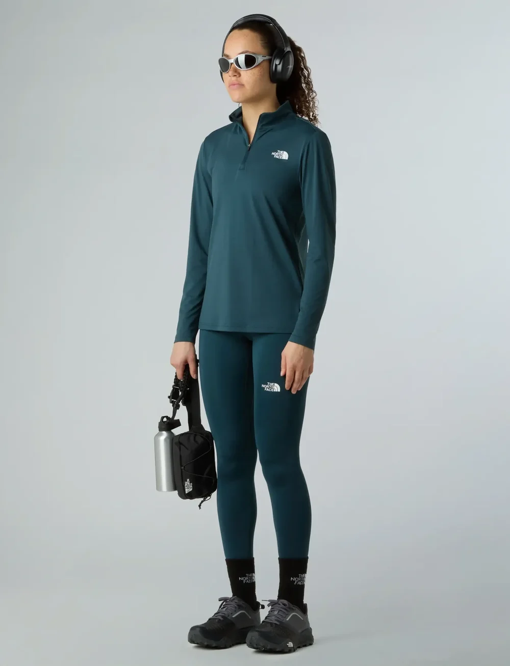 The North Face - W FLEX 1/4 ZIP TEE SLIM - langarmshirts - deep cypress - 3