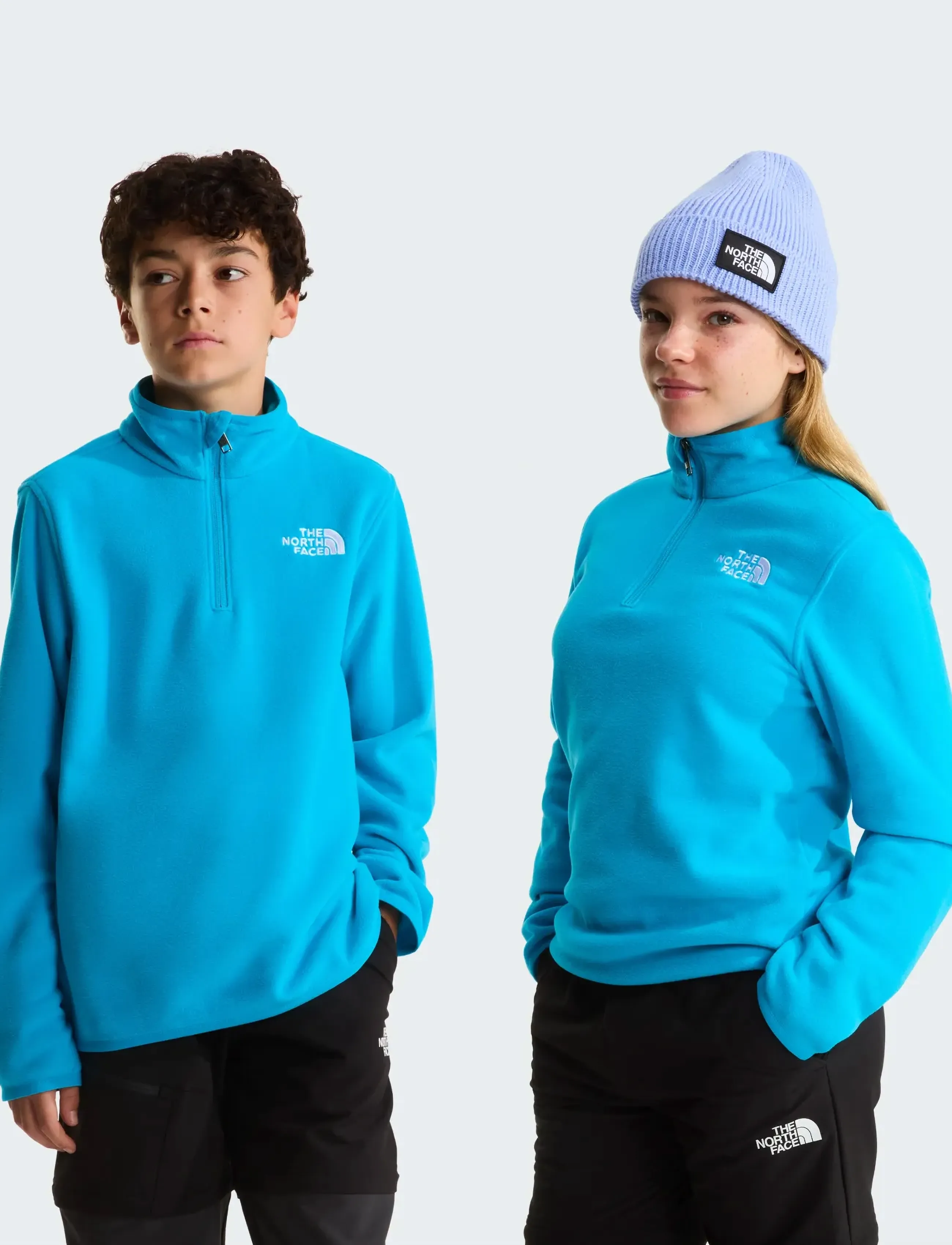 The North Face Teen Glacier 1/4 Zip Pullover, XL, Fleece Oberbekleidung, Blau - Jackets, Kinder