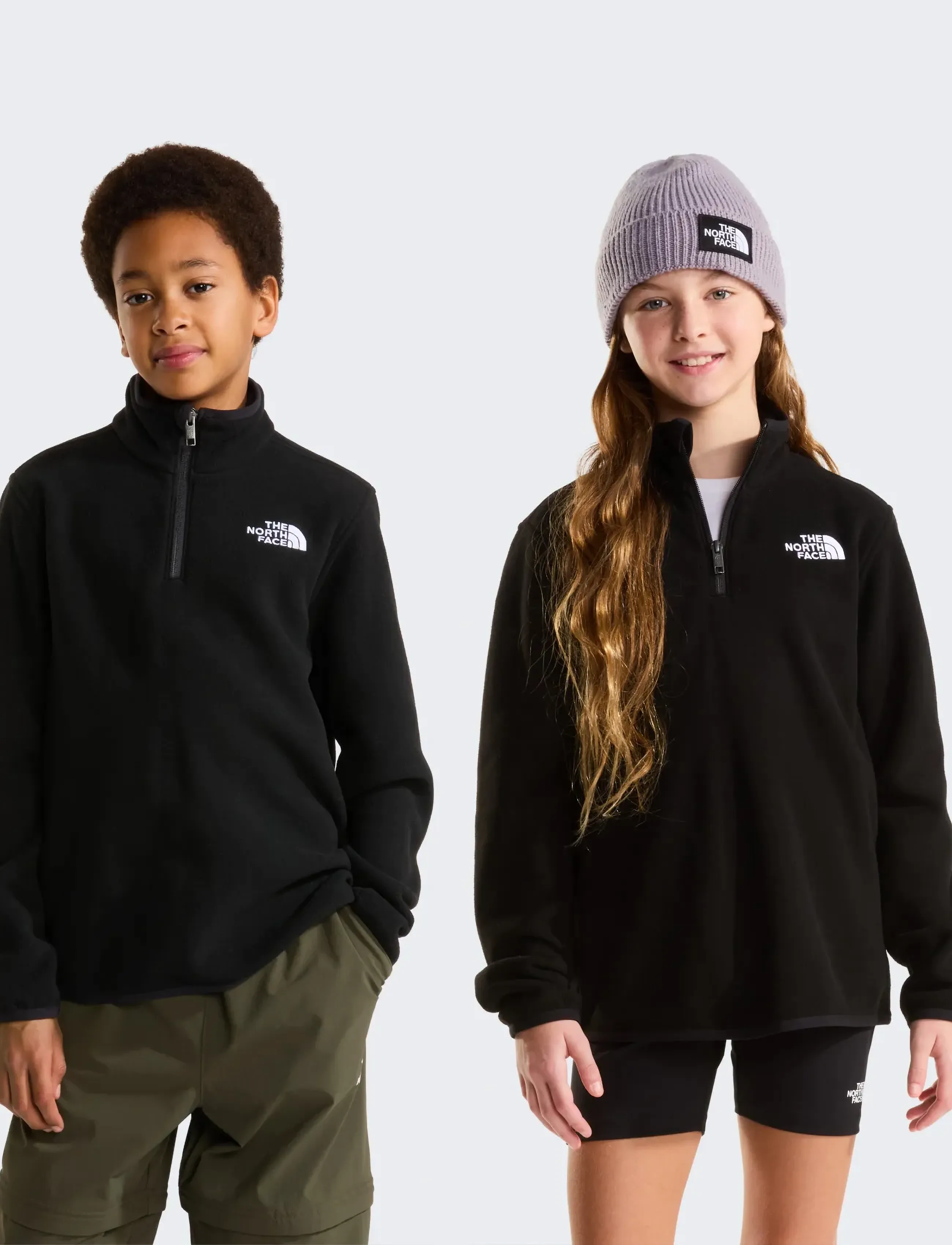 The North Face Teen Glacier 1/4 Zip Pullover, XS, Fleece Oberbekleidung, Schwarz - Jackets, Kinder