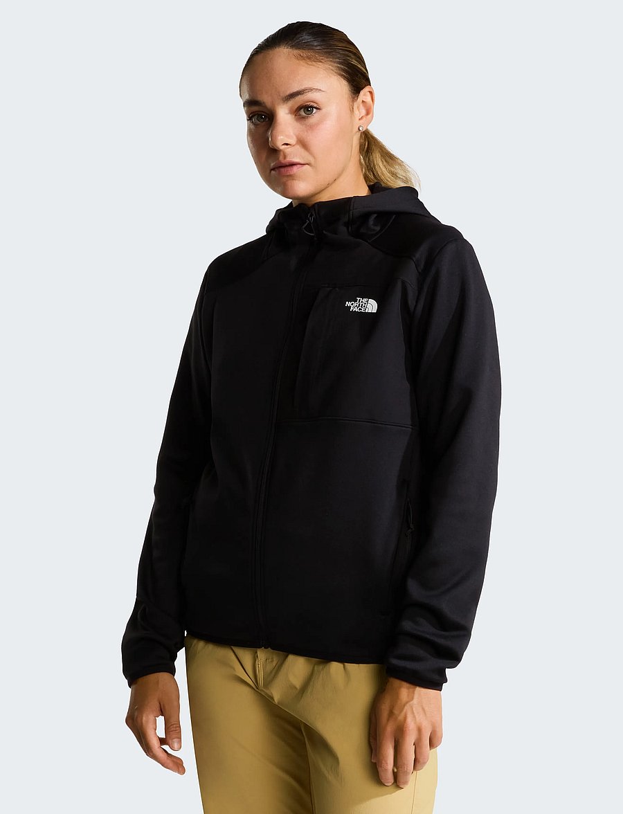 The North Face - W TNF PERFORMANCE FLEECE FULL ZIP HOODIE - huvtröjor - tnf black - 0
