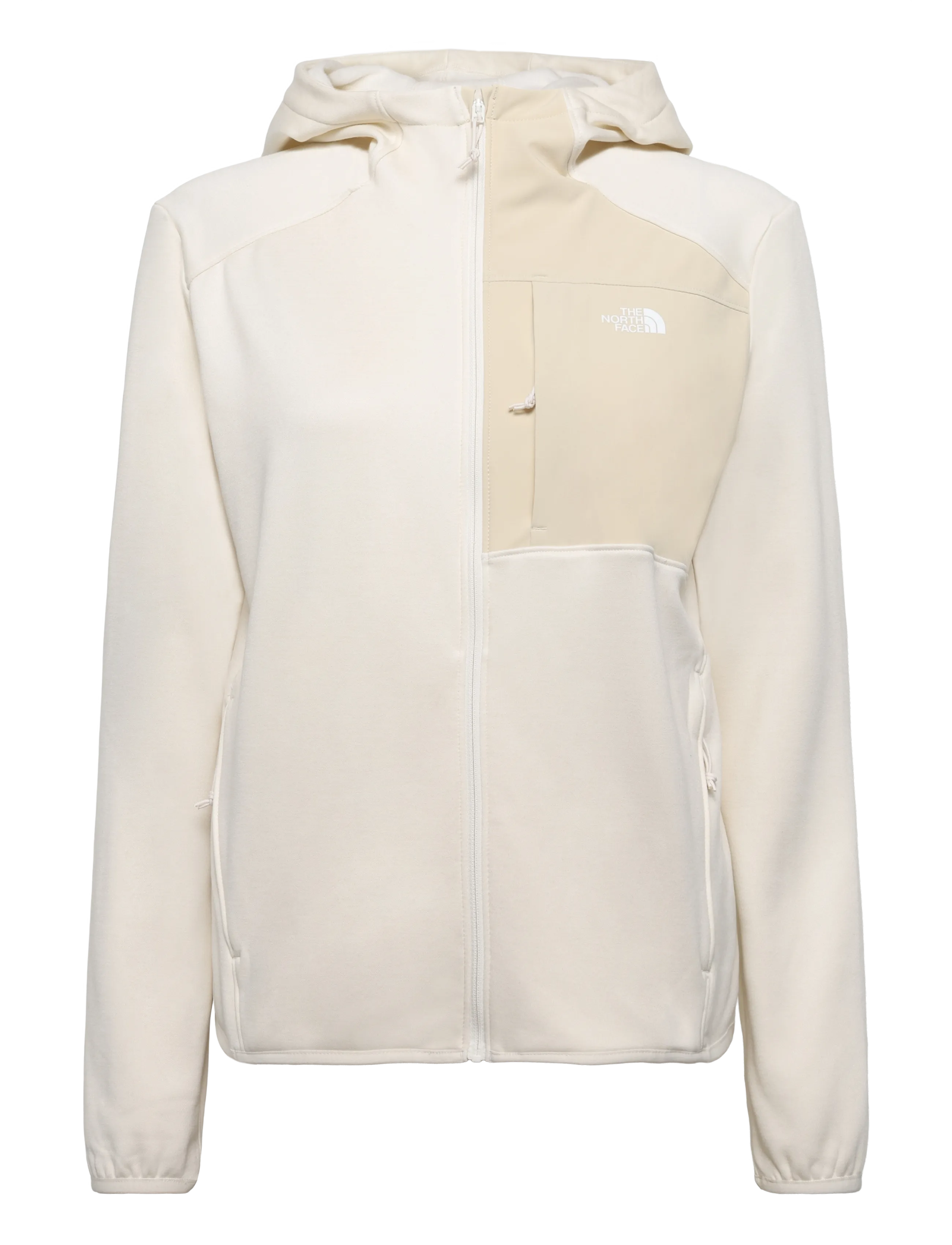 The North Face W TNF PERFORMANCE FLEECE FULL ZIP HOODIE - Tøj - WHITE DUNE LIGHT HEATHE / cream