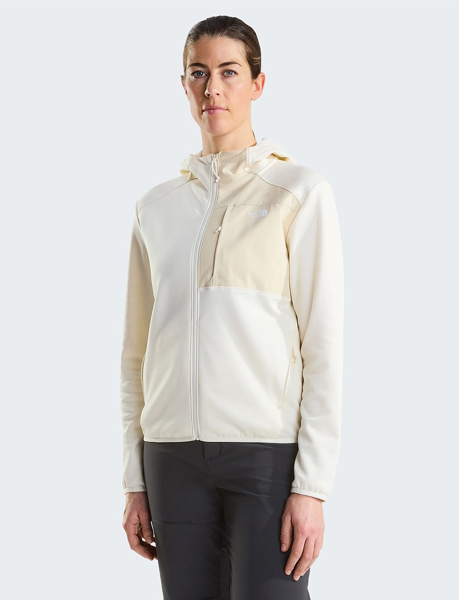 The North Face - W TNF PERFORMANCE FLEECE FULL ZIP HOODIE - kapuutsiga dressipluusid - white dune light heathe - 0