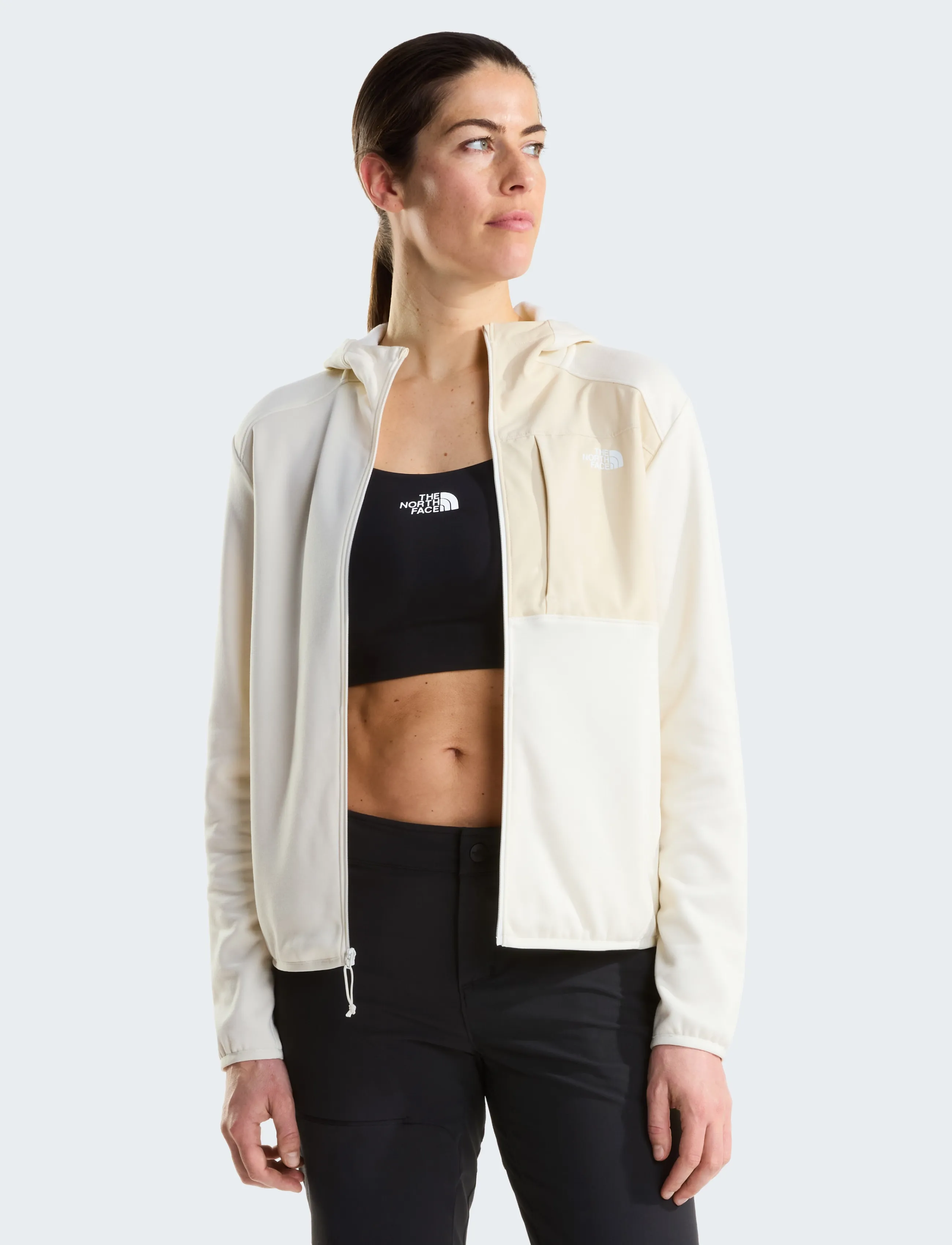 The North Face - W TNF PERFORMANCE FLEECE FULL ZIP HOODIE - herbstersparnisse - white dune light heathe - 5