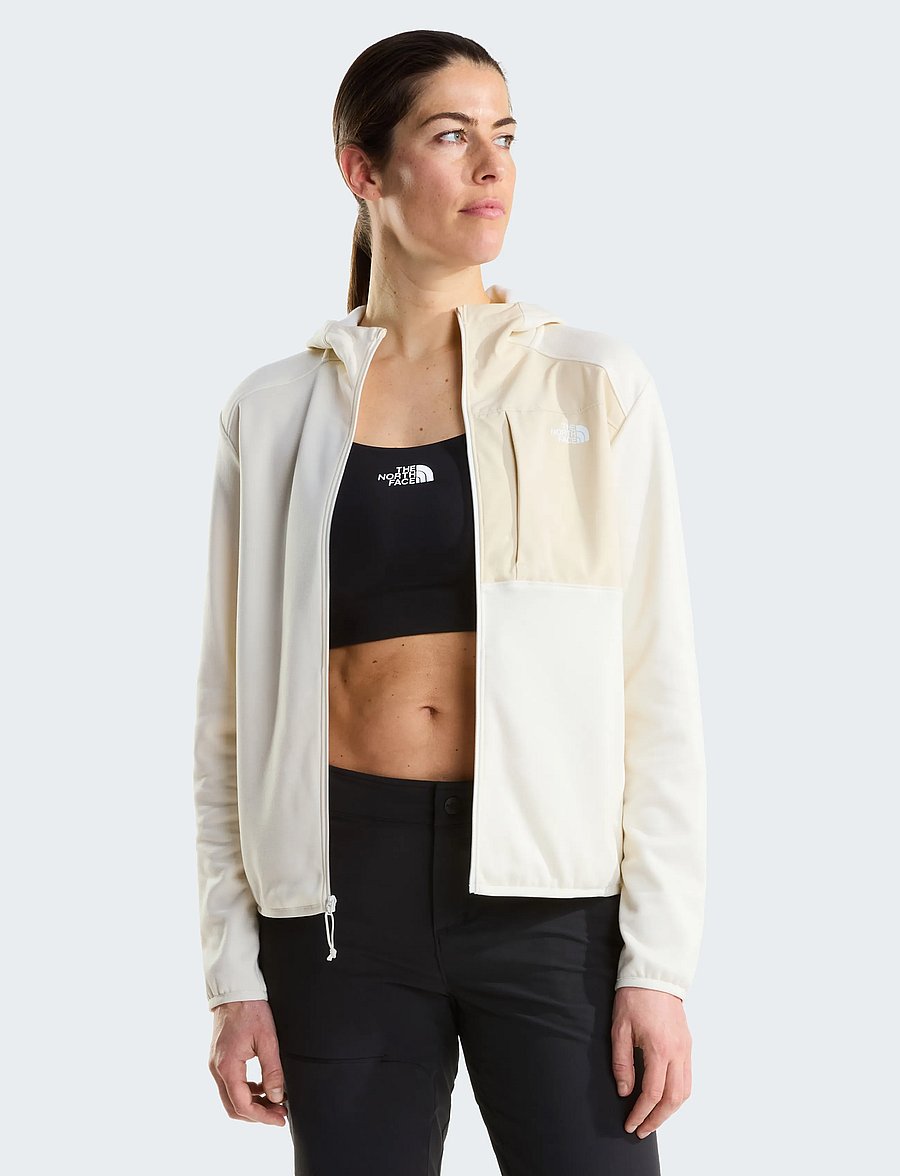The North Face - W TNF PERFORMANCE FLEECE FULL ZIP HOODIE - overdele - white dune light heathe - 5