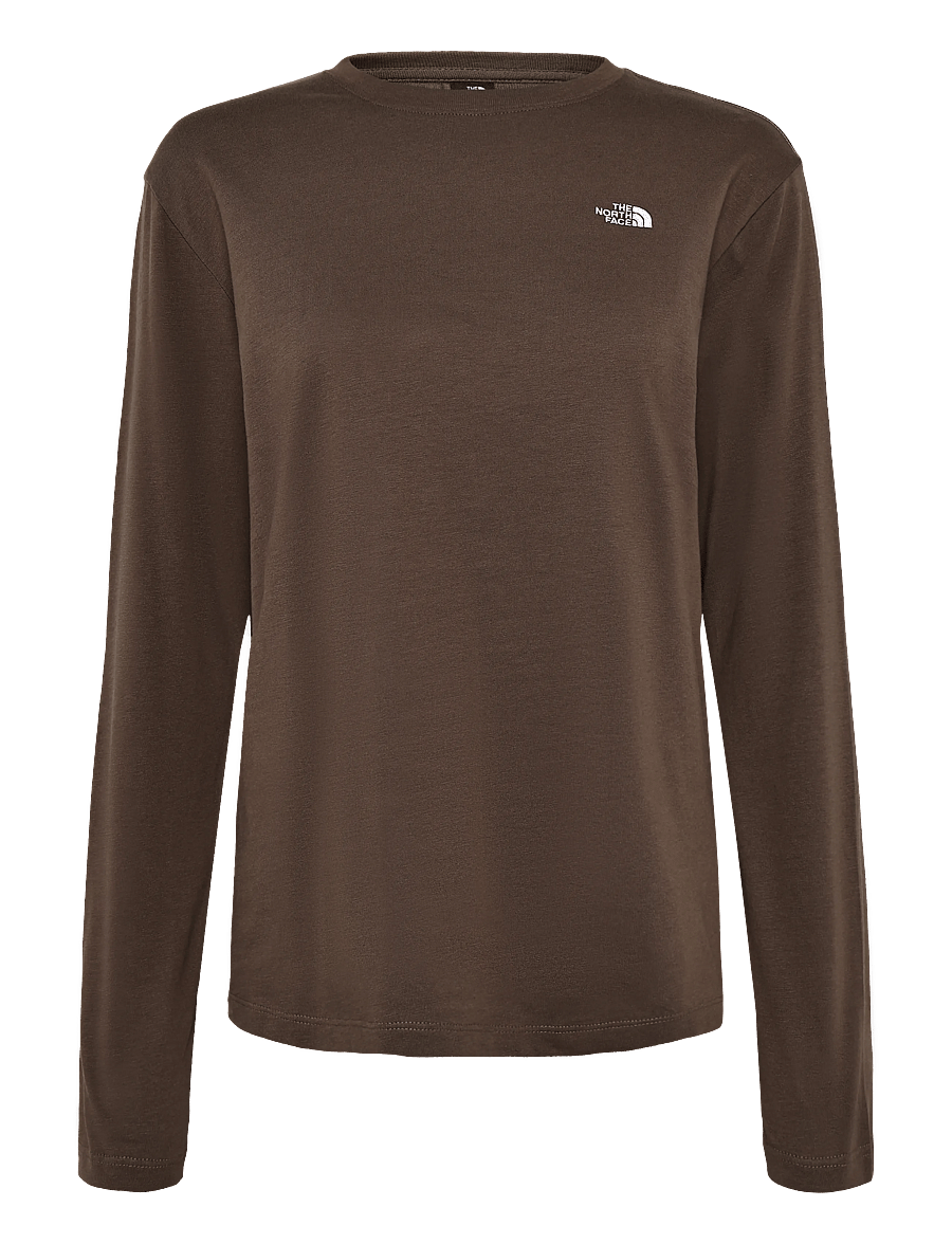 The North Face - W TNF ESSENTIAL SIMPLE DOME RLX LONG SLE - pikkade varrukatega alussärgid - smokey brown - 1