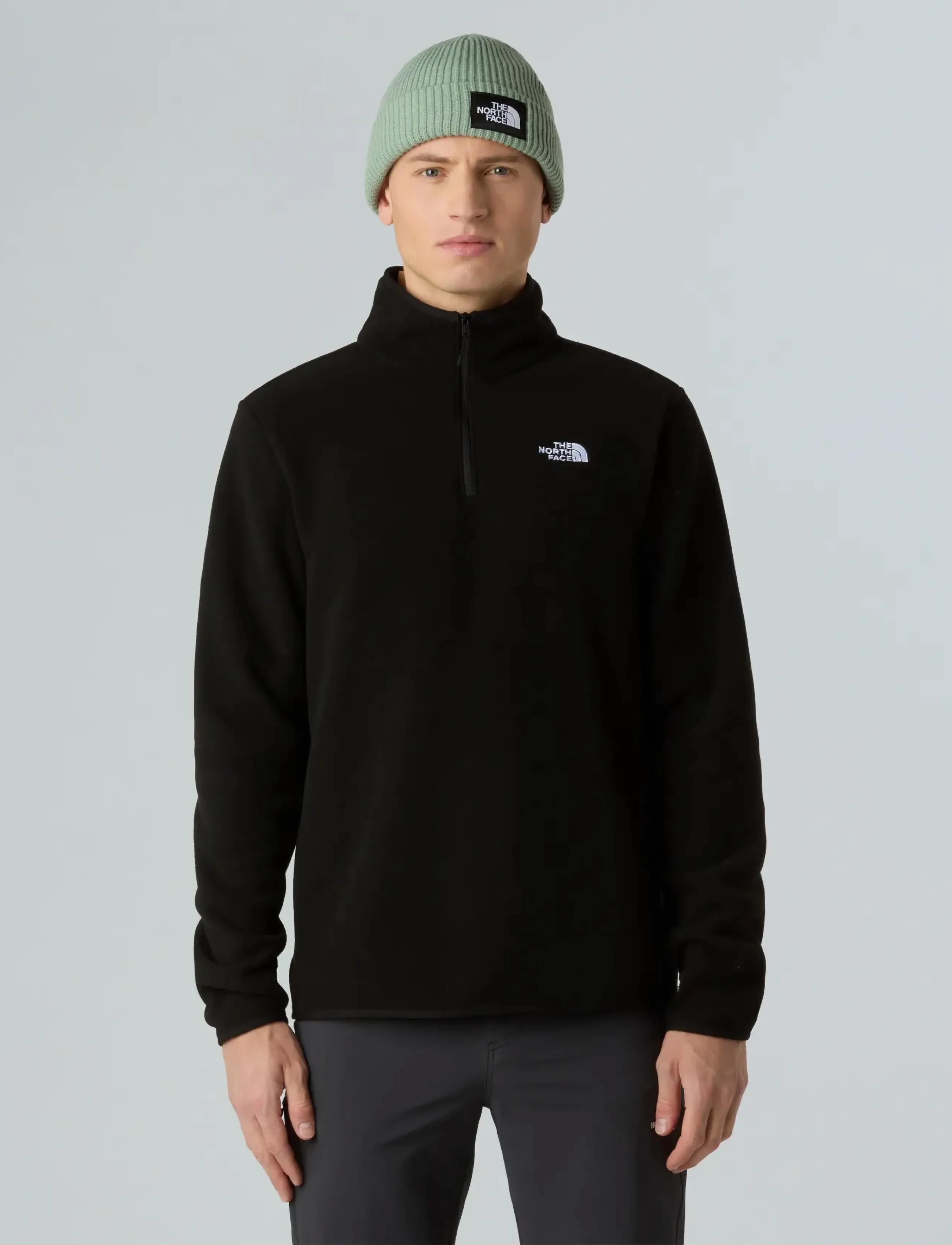The North Face M GLACIER FLEECE 1/4 ZIP JACKET - Streetwear - TNF BLACK / black
