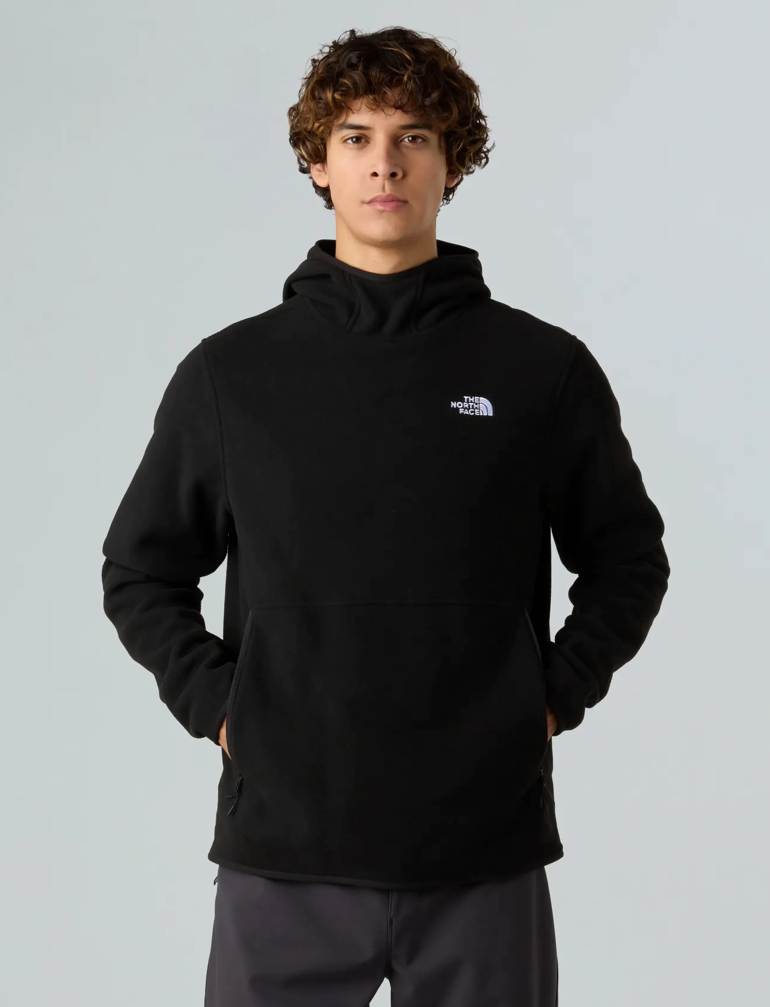 The North Face M Glacier Fleece Pullover Hoodie, Mænd, Fleece Pullover Hættetrøje, Sort, Str: S
