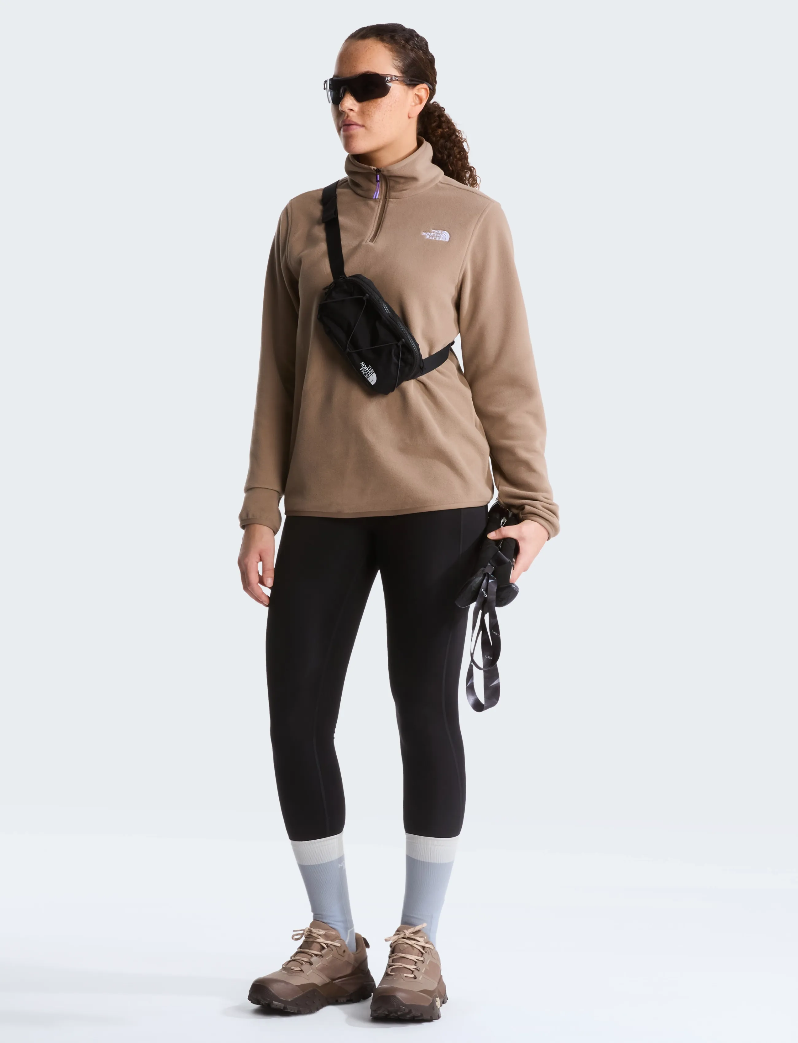 The North Face - W GLACIER FLEECE 1/4 ZIP JACKET - Överdelar - garnet - 3