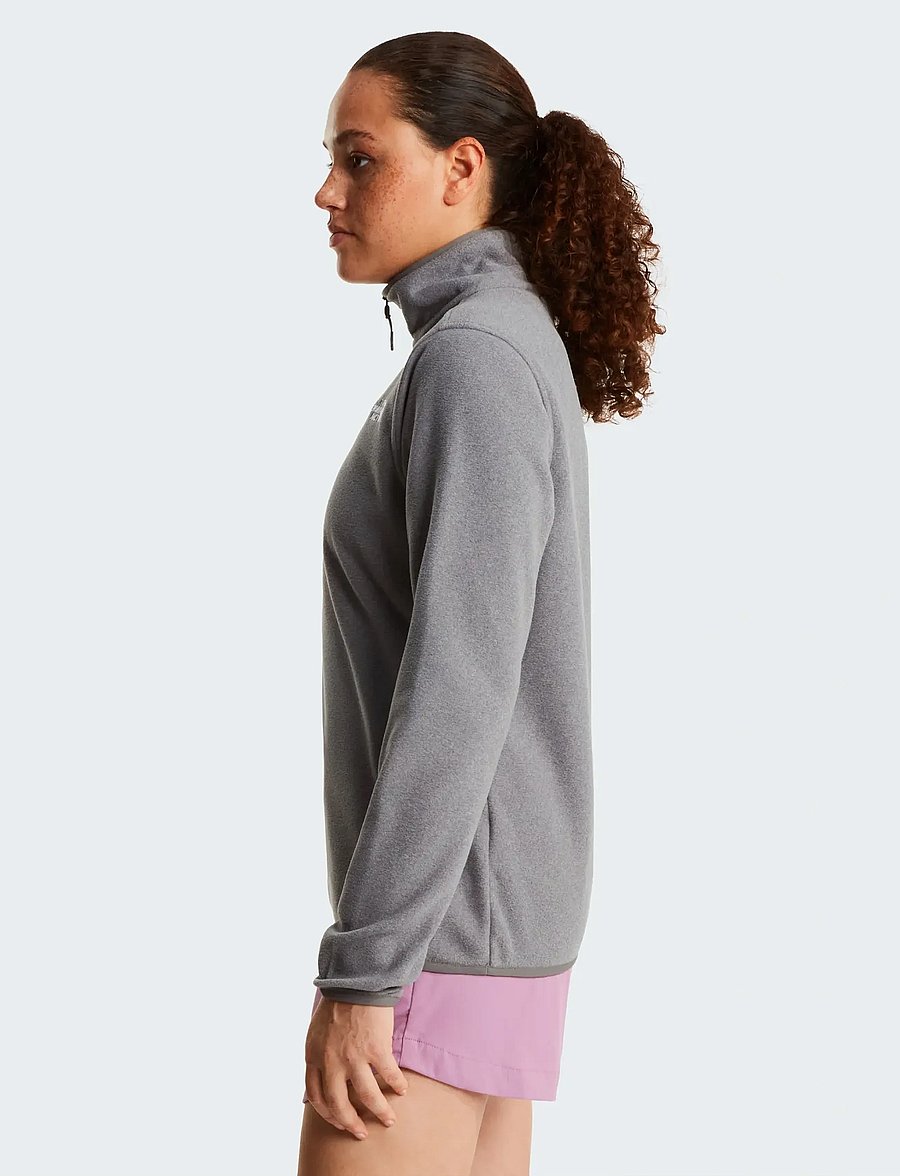 The North Face - W GLACIER FLEECE 1/4 ZIP JACKET - alussärgid - tnf mid grey heather - 4