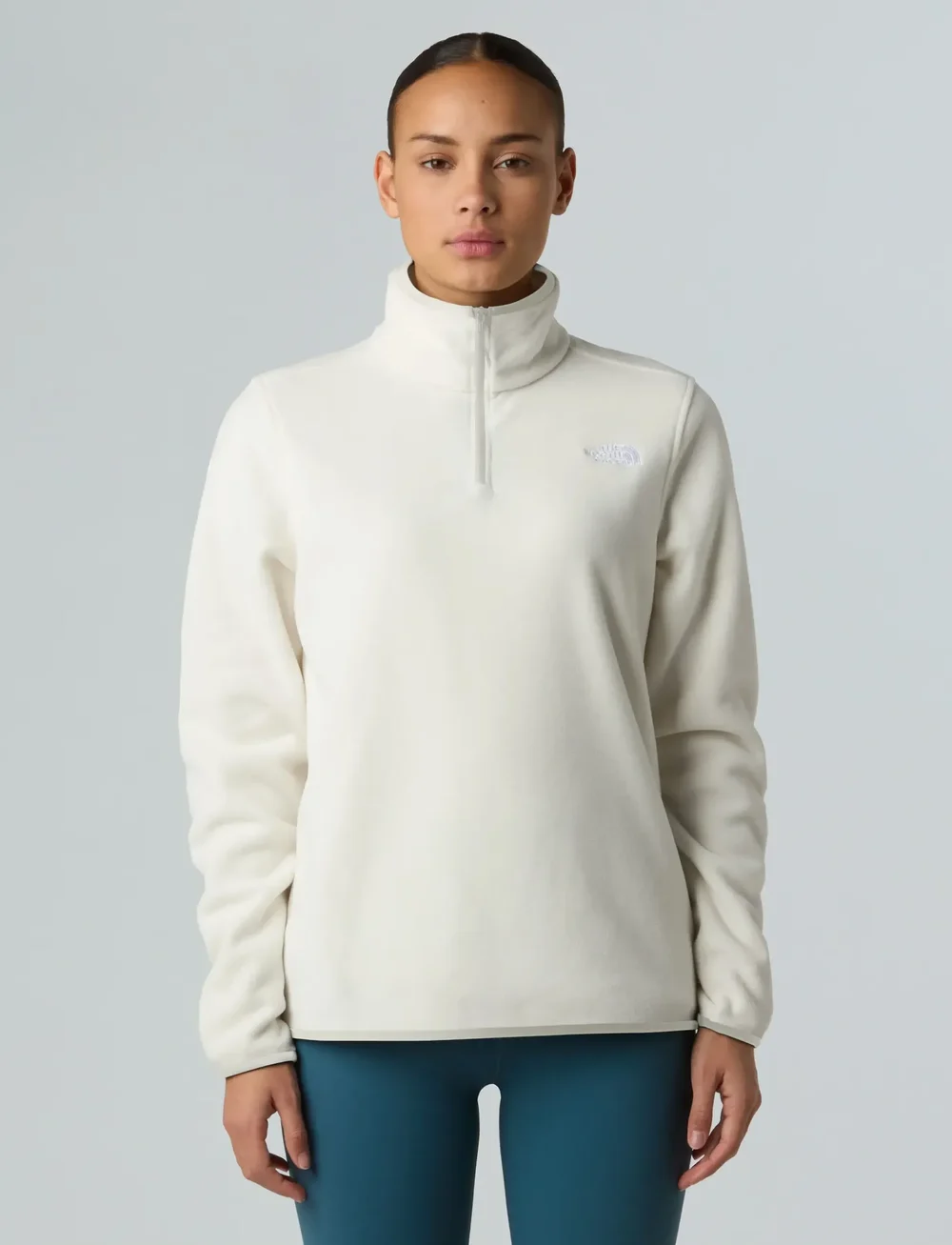 The North Face - W GLACIER FLEECE 1/4 ZIP JACKET - fleeces & midlayers - white dune - 0