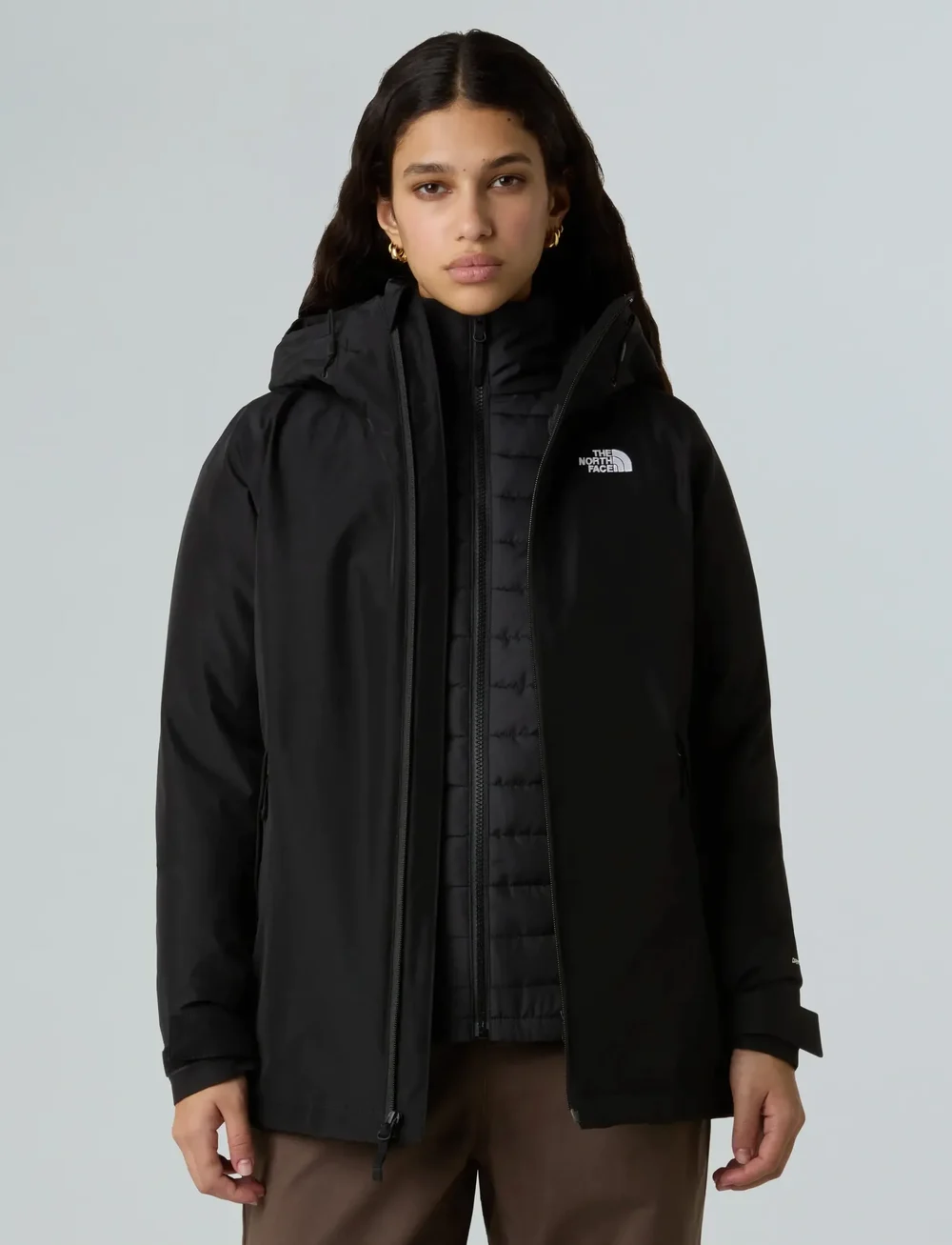 The North Face - W CARTO MONO TRICLIMATE HOODED JACKET - outdoor jacken - tnf black - 0