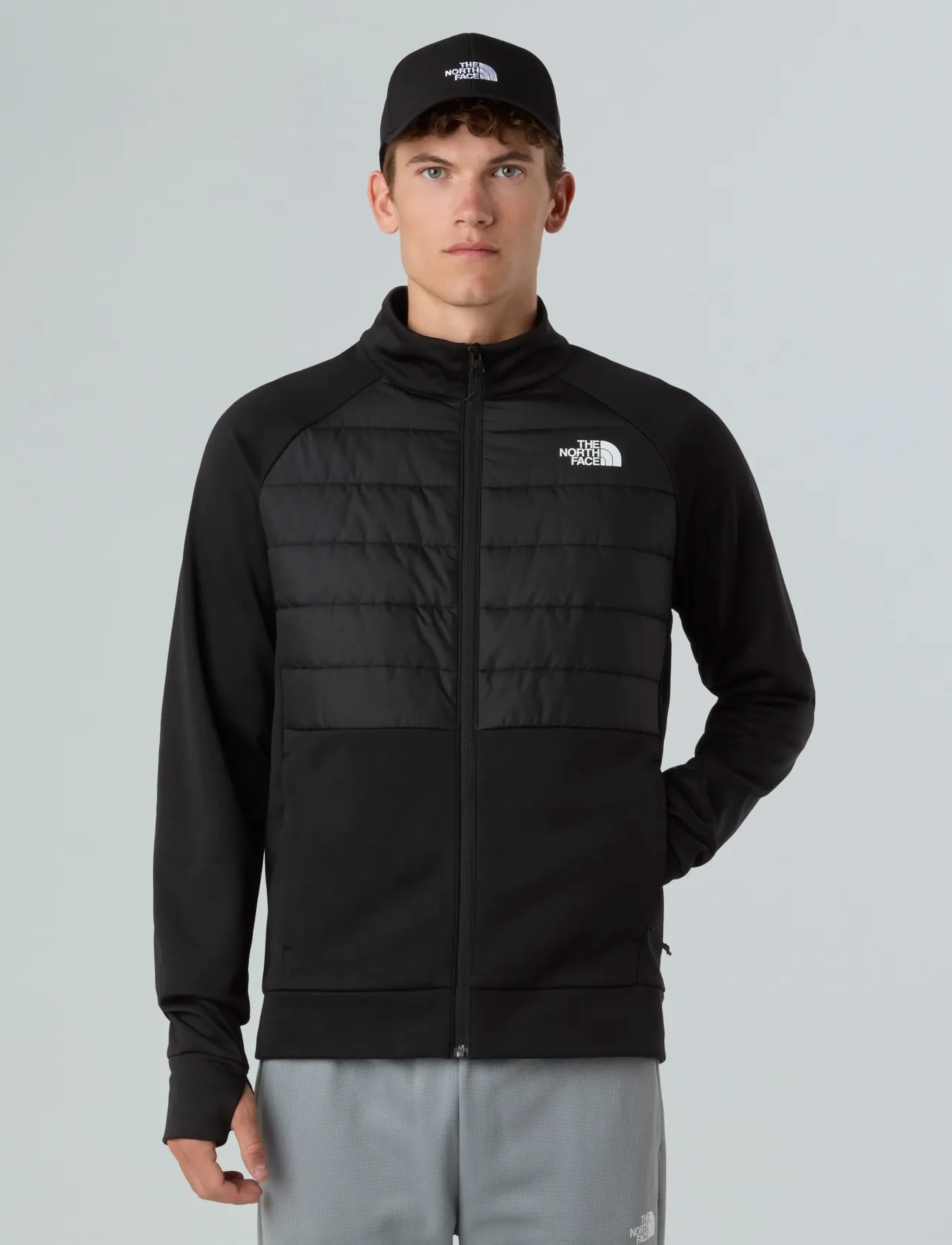 The North Face - M REAXION 2.0 FLEECE HYBRID FULL ZIP JKT - sportjacken - tnf black heather - 3