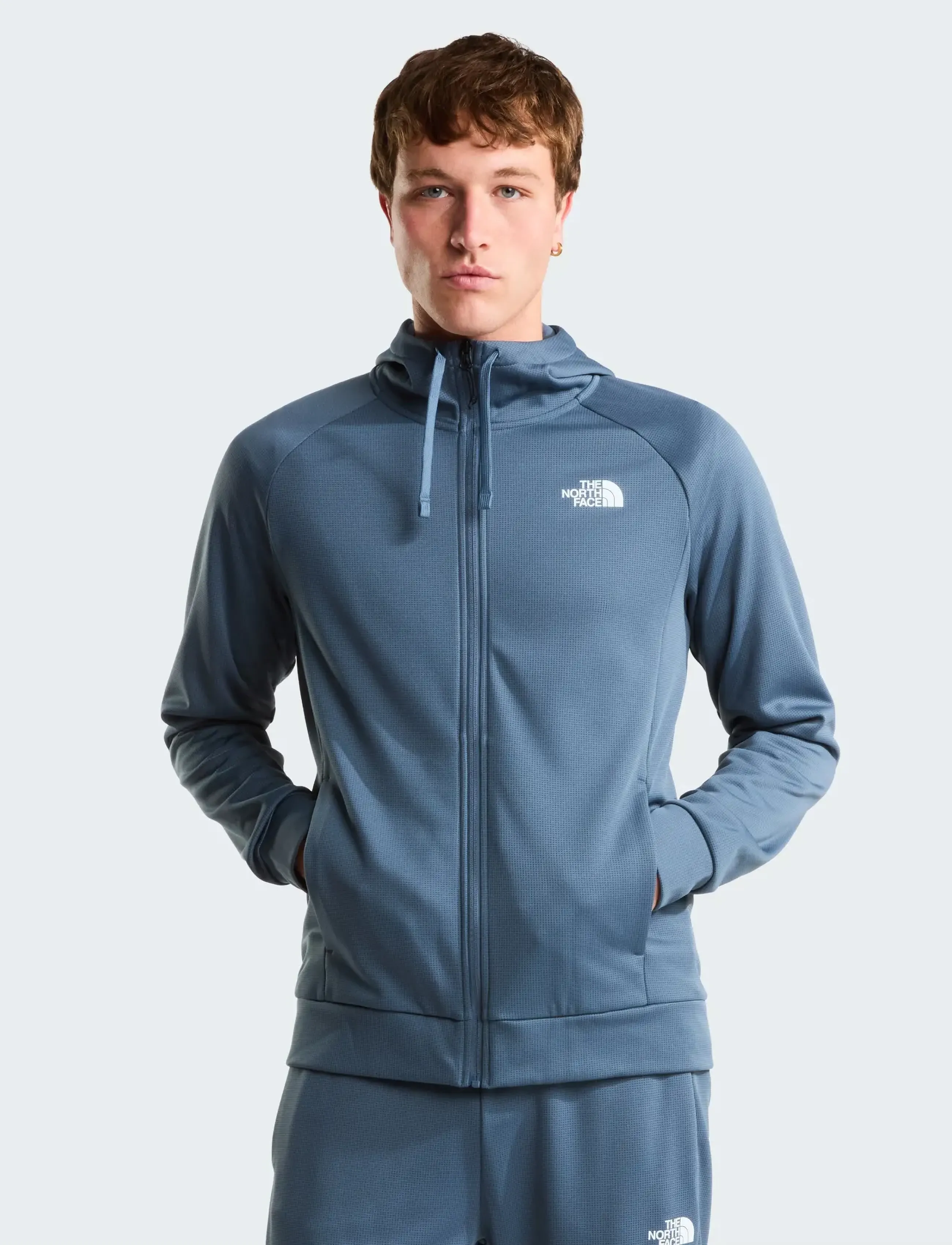 The North Face M REAXION 2.0 HOODED FULL ZIP JACKET - Streetwear - GRANITE GREY DARK HEATH / blue