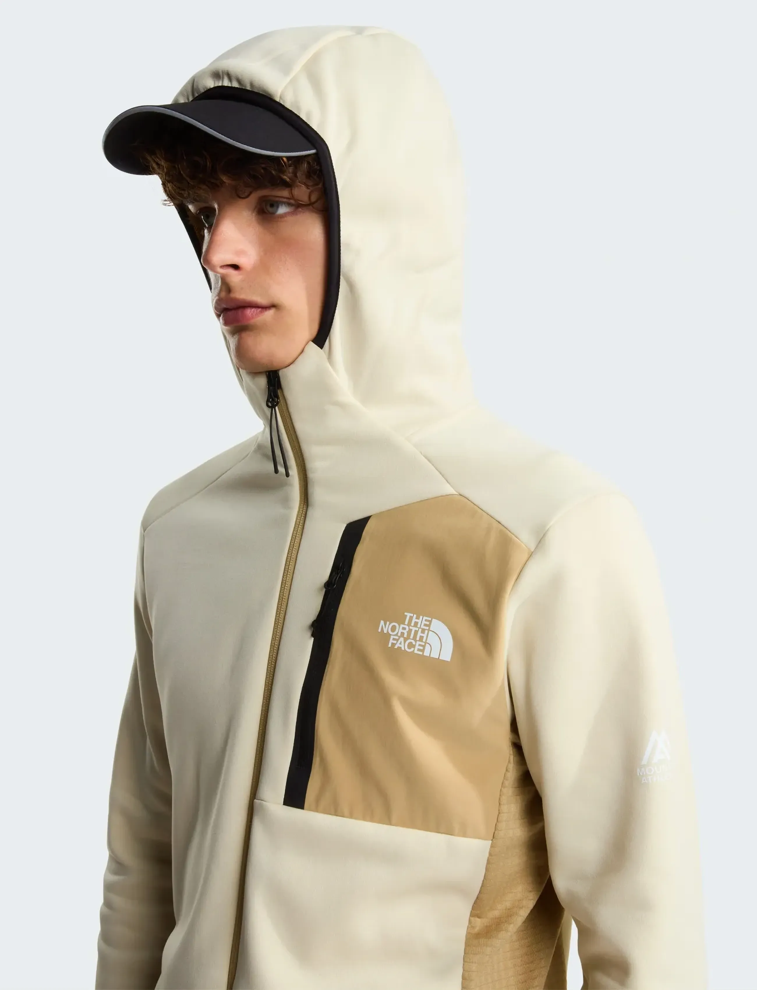 The North Face M MOUNTAIN ATHLETICS FLEECE FULL ZIP JAC - Streetstyle - DESERT STONE/KHAKI STON / black