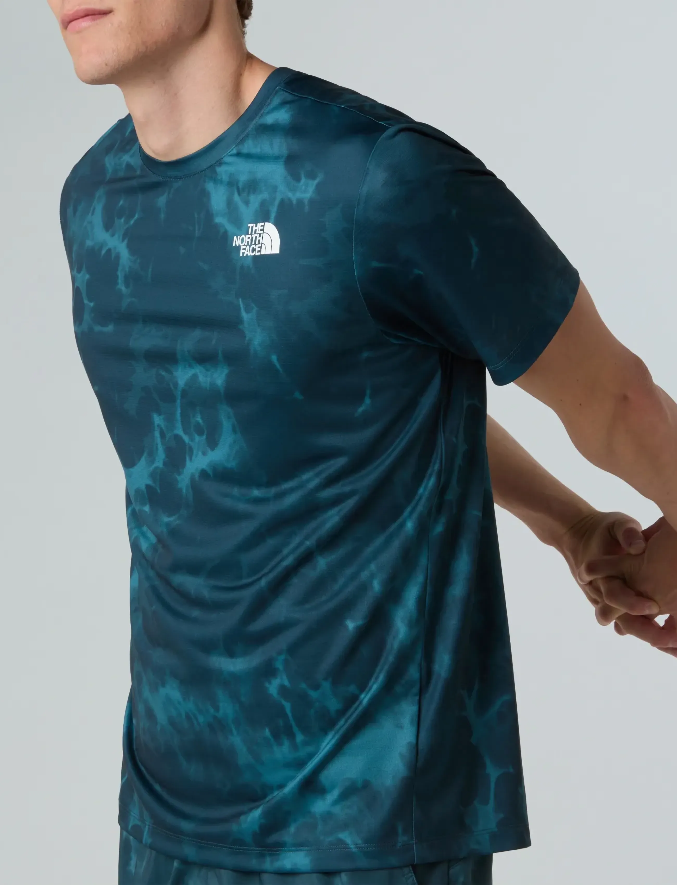 The North Face - M 24/7 SHORT SLEEVES REGULAR TEE-PRINT - t-shirts - deep cypress light refr - 5